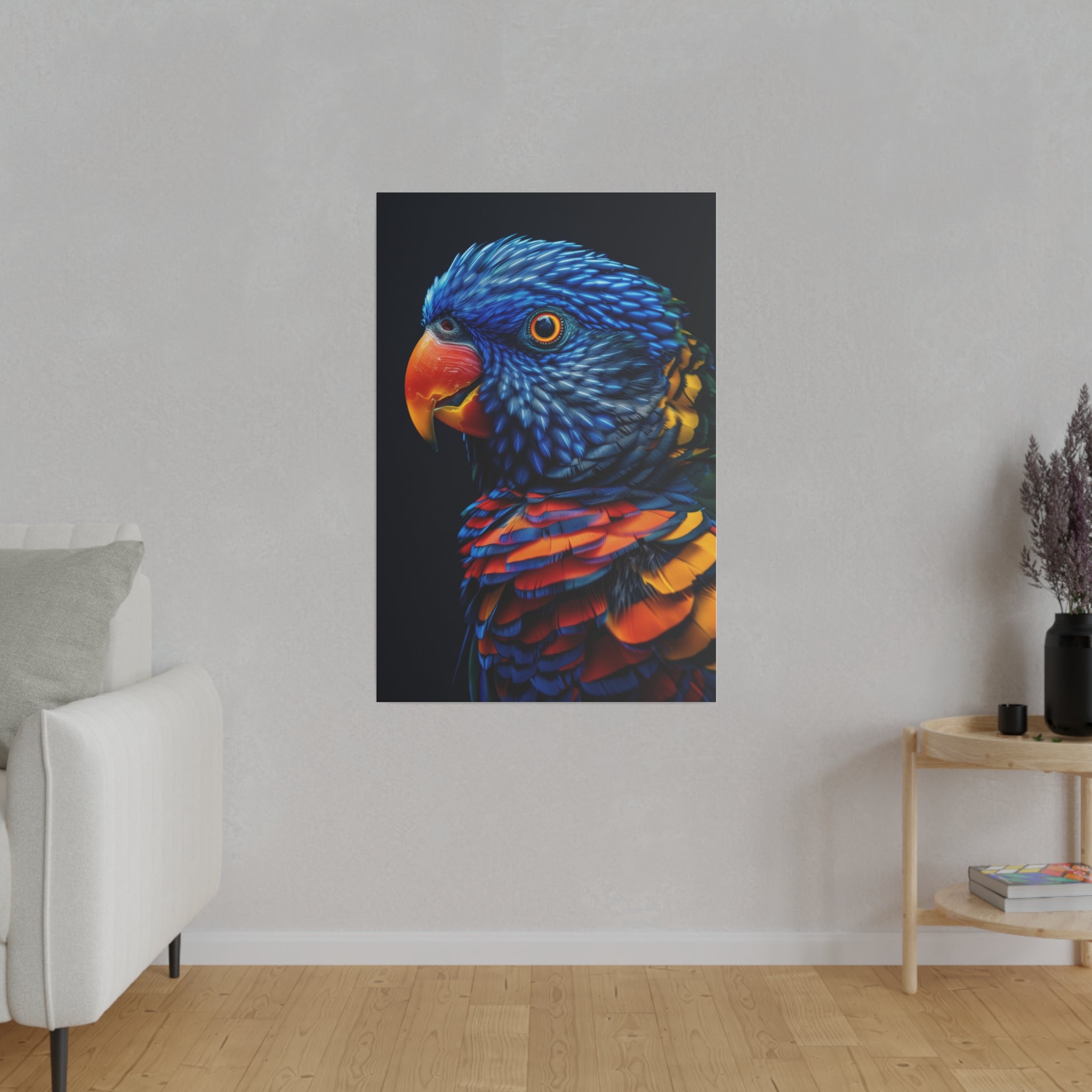 Blue Parrot - Wildlife Wall Art - Vertical Canvas - WA250