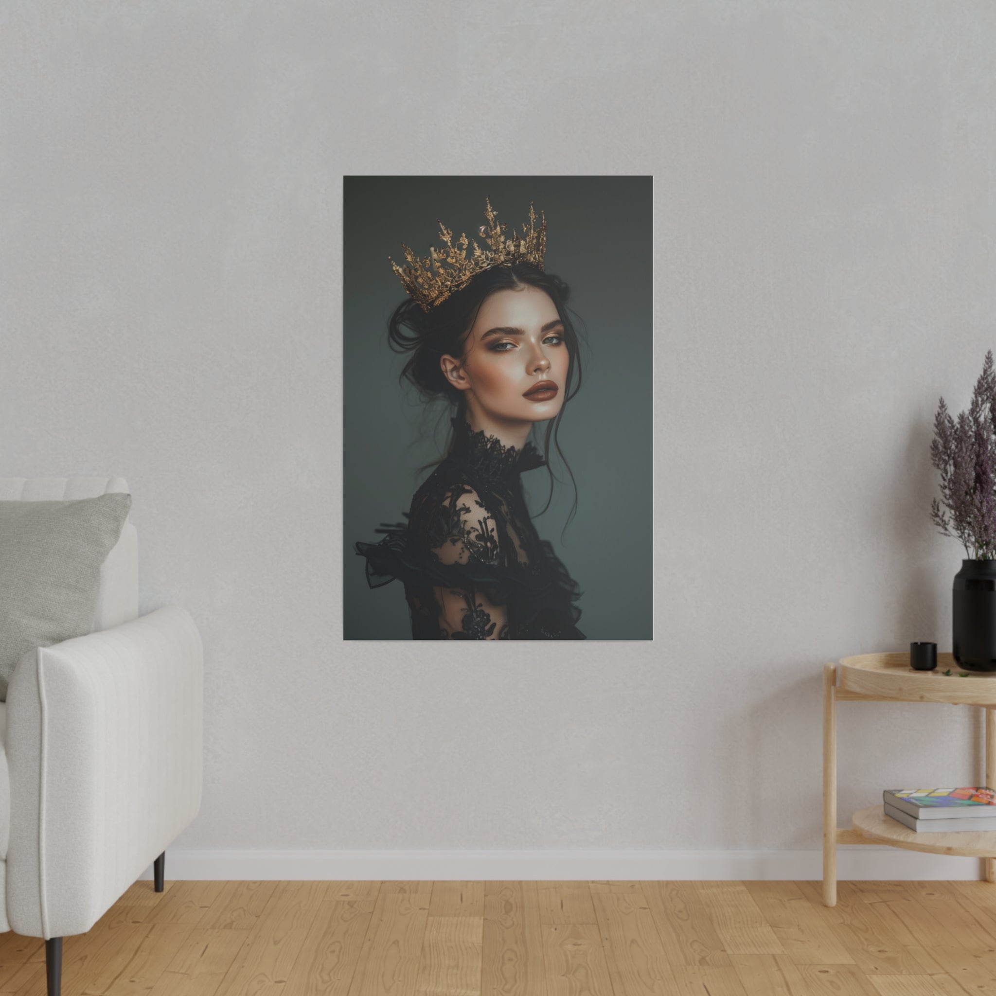 Gothic Woman with a Crown - Luxury Themed Canvas - Vertical Canvas - WA74