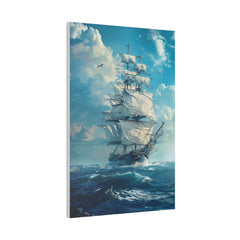 Ship on the Ocean Wall Art - Vertical Canvas - WA101