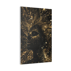 Golden Lifeforce, Woman Portrait - Luxury Gold Themed Wall Art - Vertical Canvas - WA311