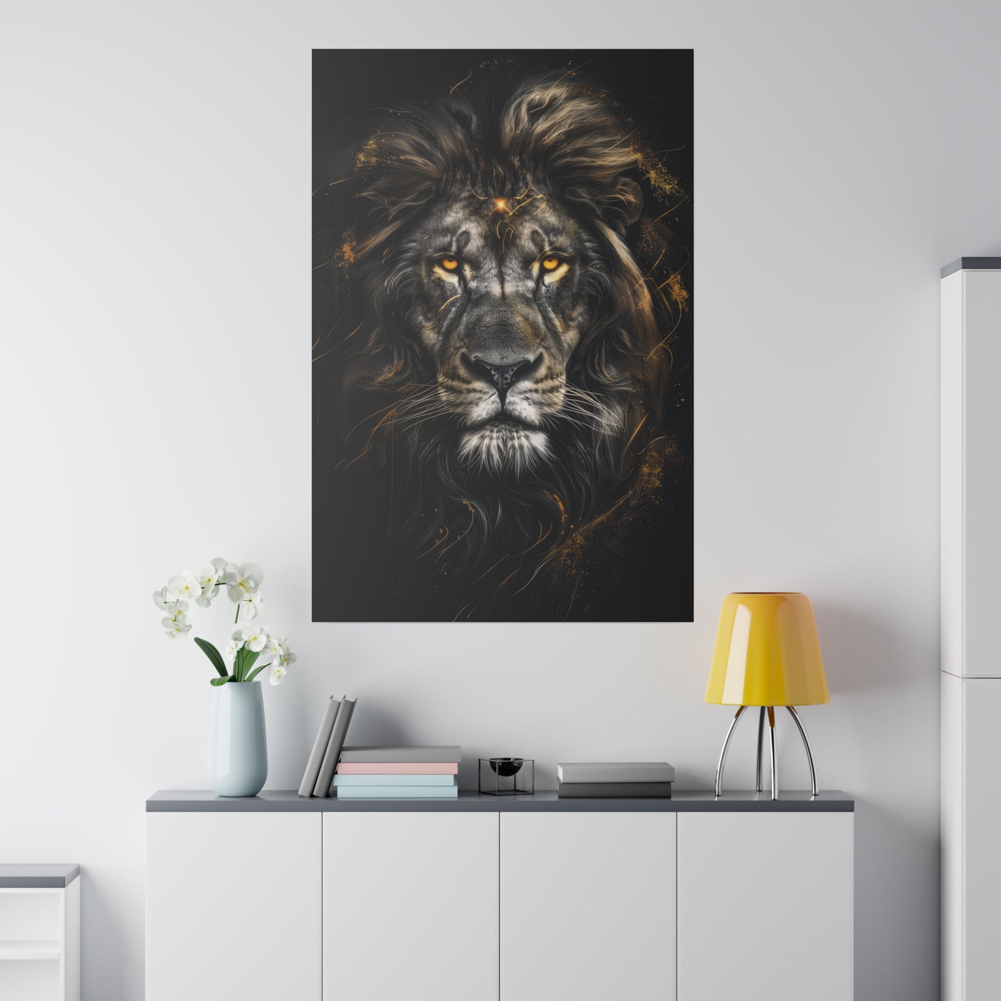 Lion of Light - Wildlife Wall Art - Vertical Canvas - WA255