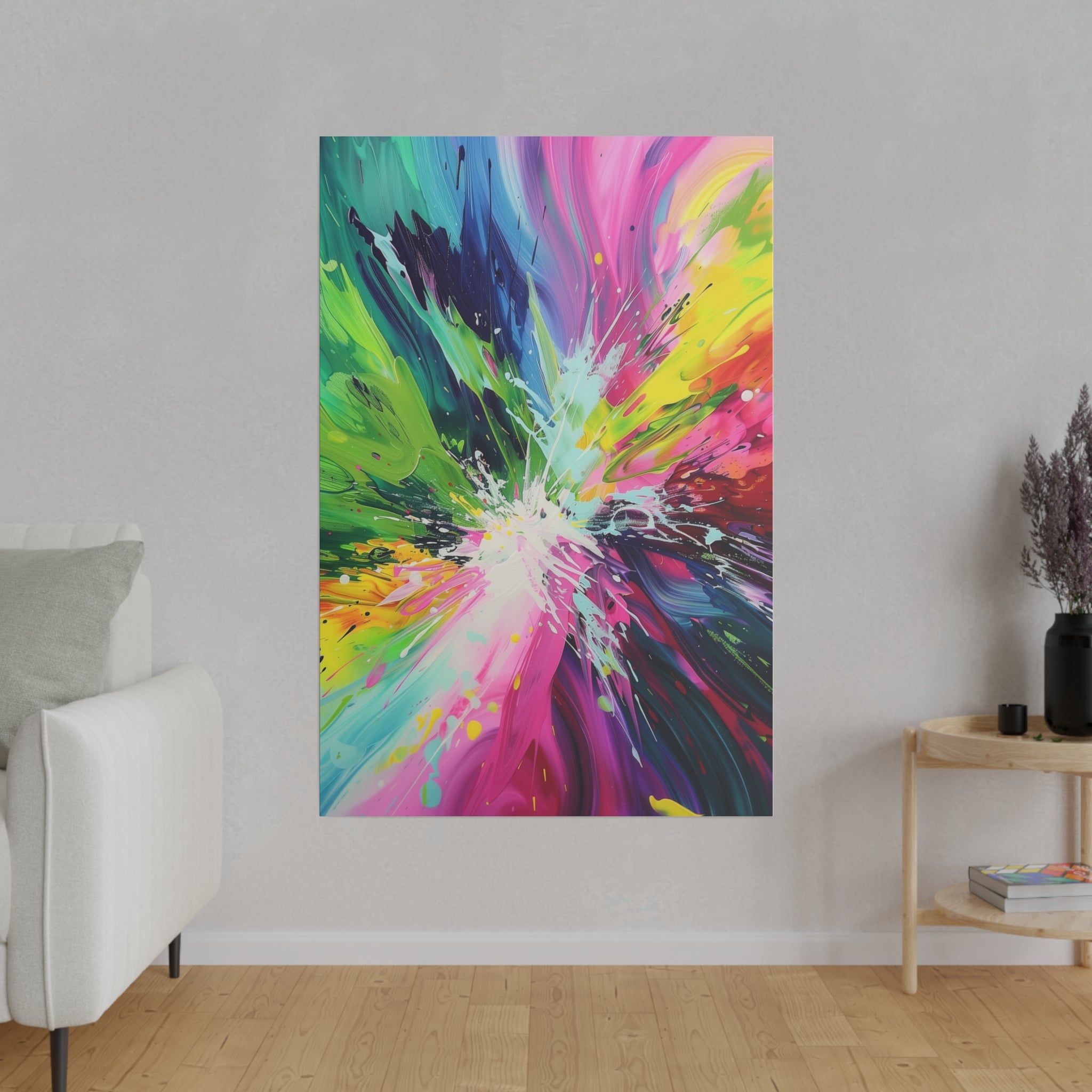 Vibrant Symphony - Abstract Wall Art - Vertical Canvas - WA234