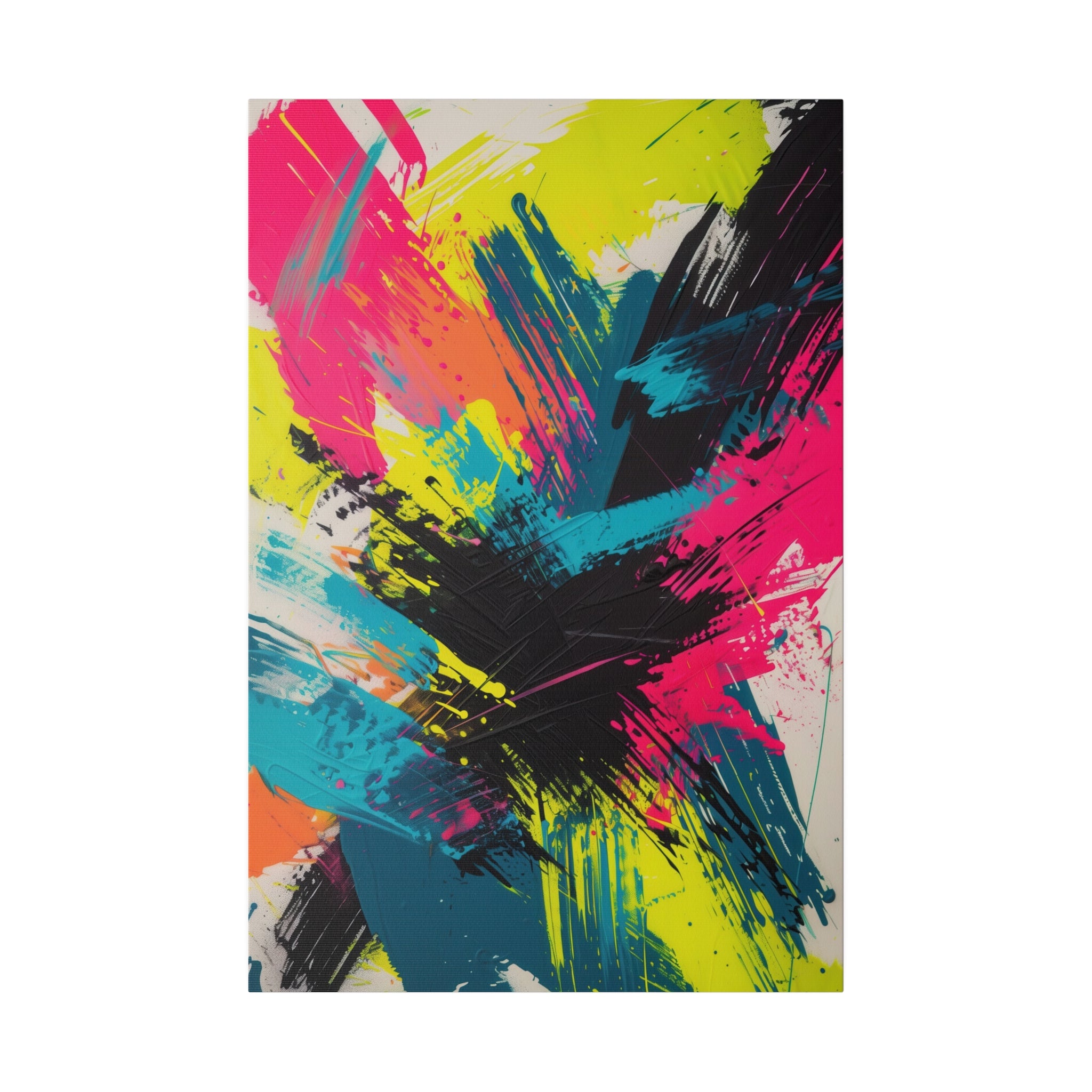 Neon Chaos - Abstract Wall Art - Vertical Canvas - WA235