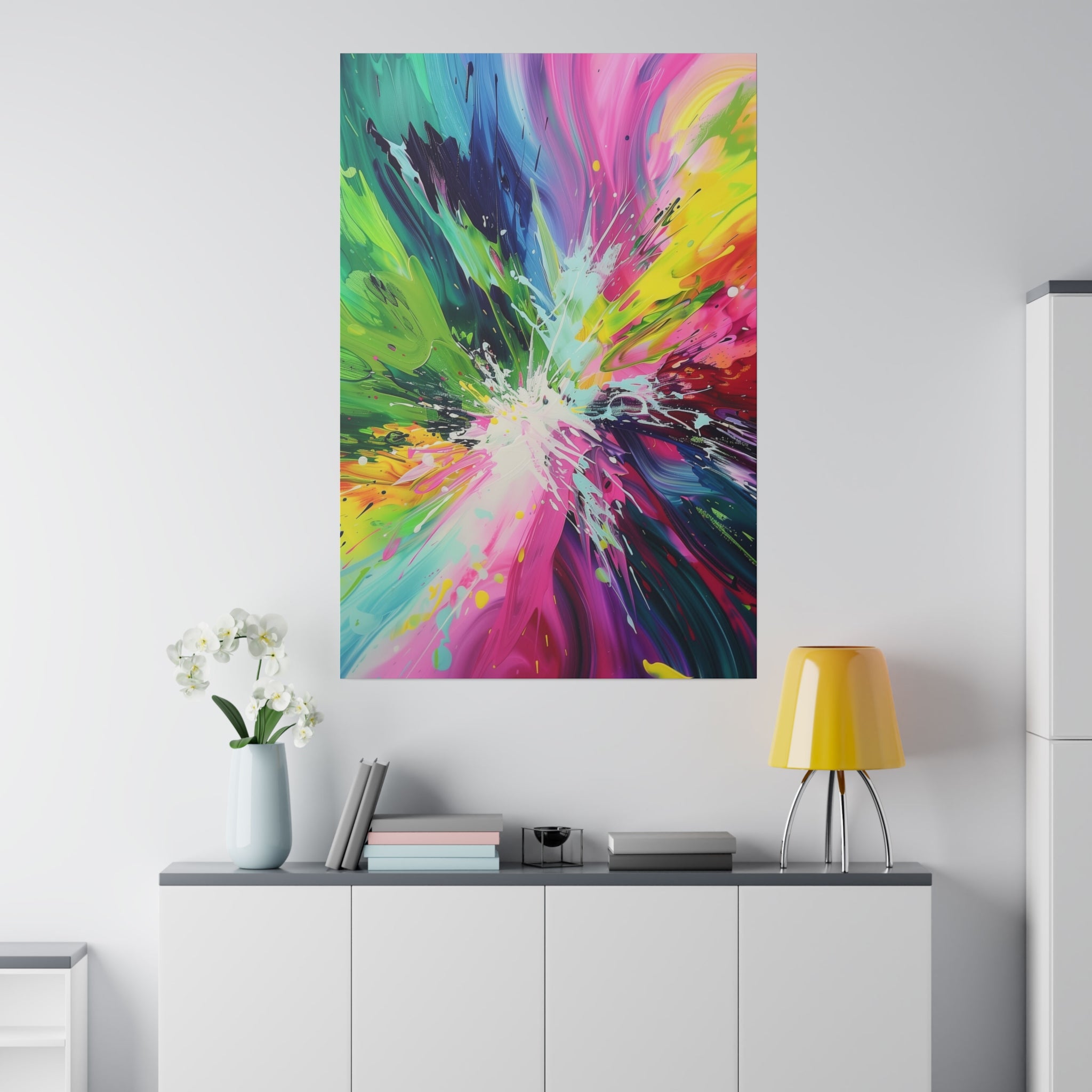 Vibrant Symphony - Abstract Wall Art - Vertical Canvas - WA234