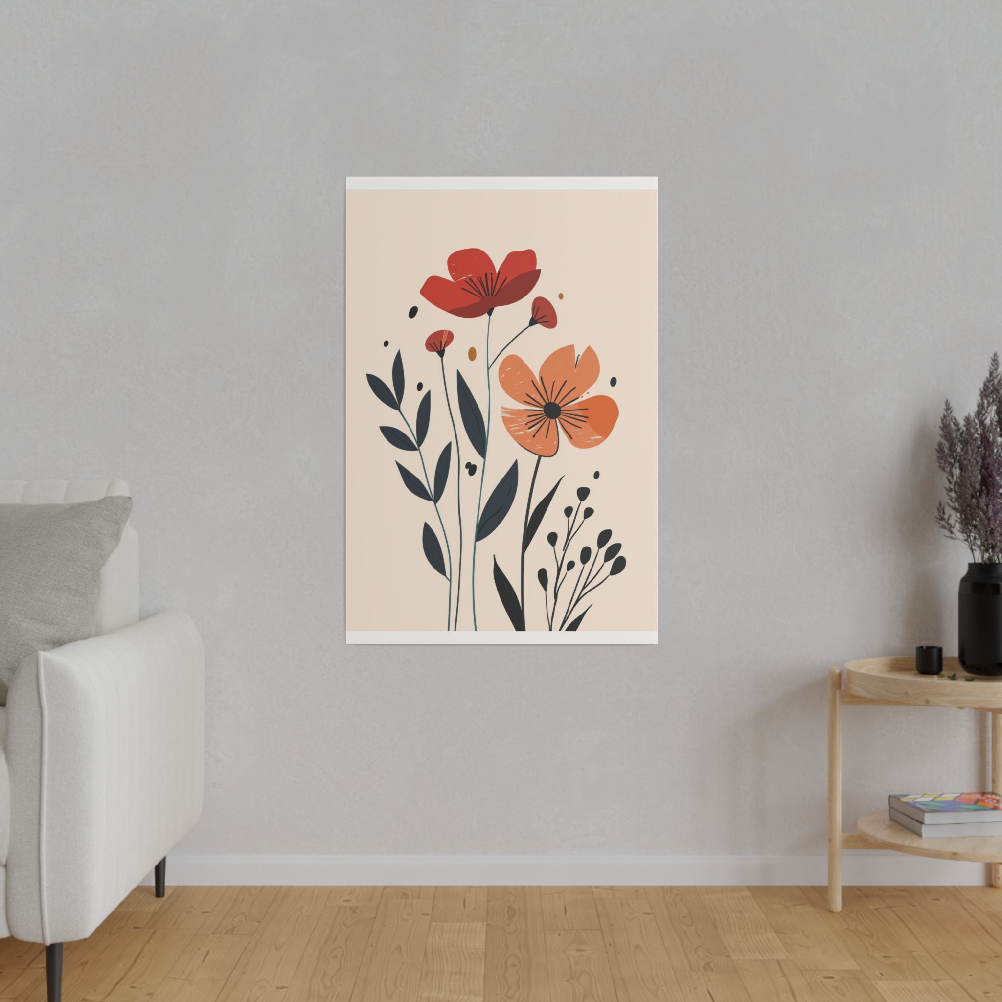 Flowers Wall Art - Botanical Wall Art - Vertical Canvas - WA39