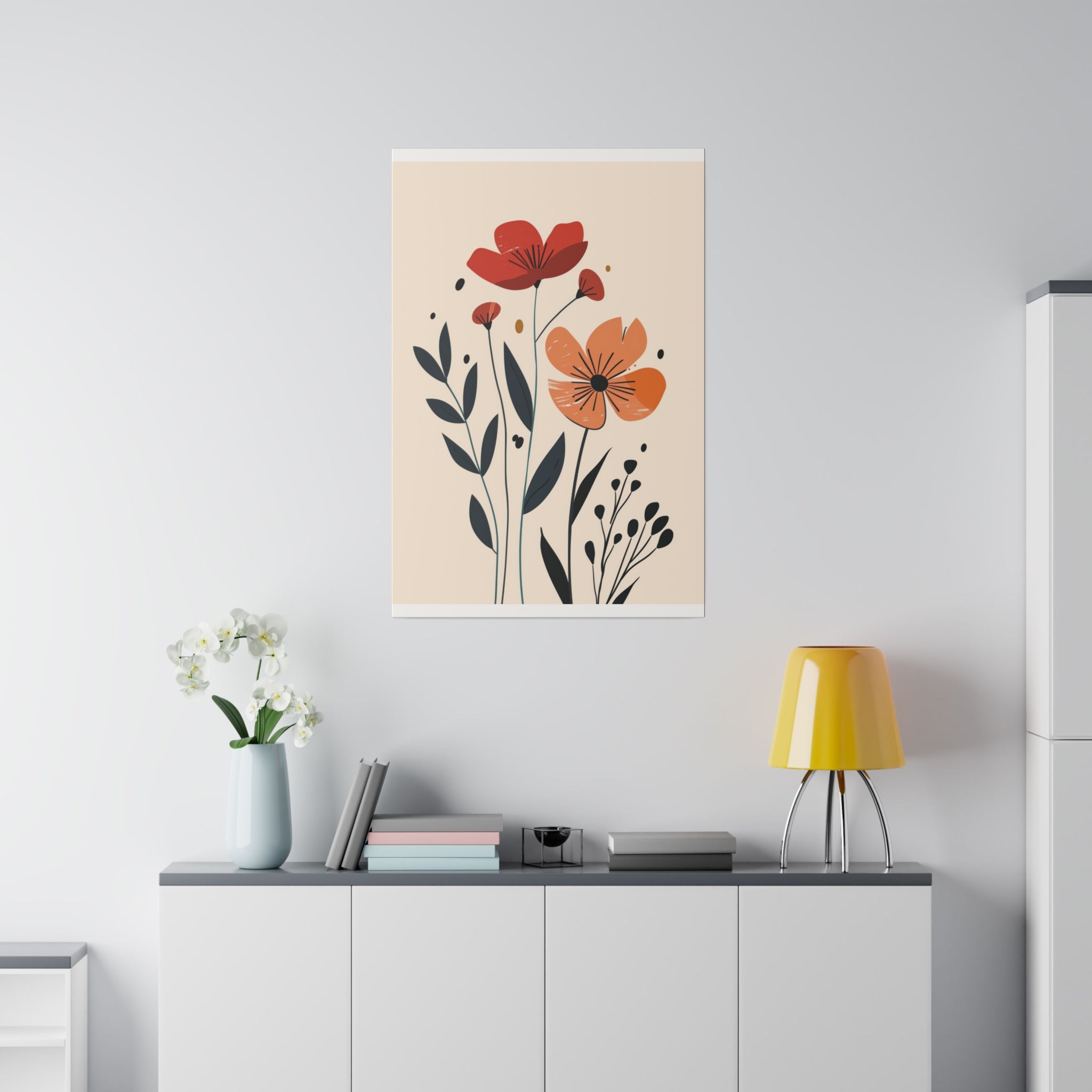 Flowers Wall Art - Botanical Wall Art - Vertical Canvas - WA39