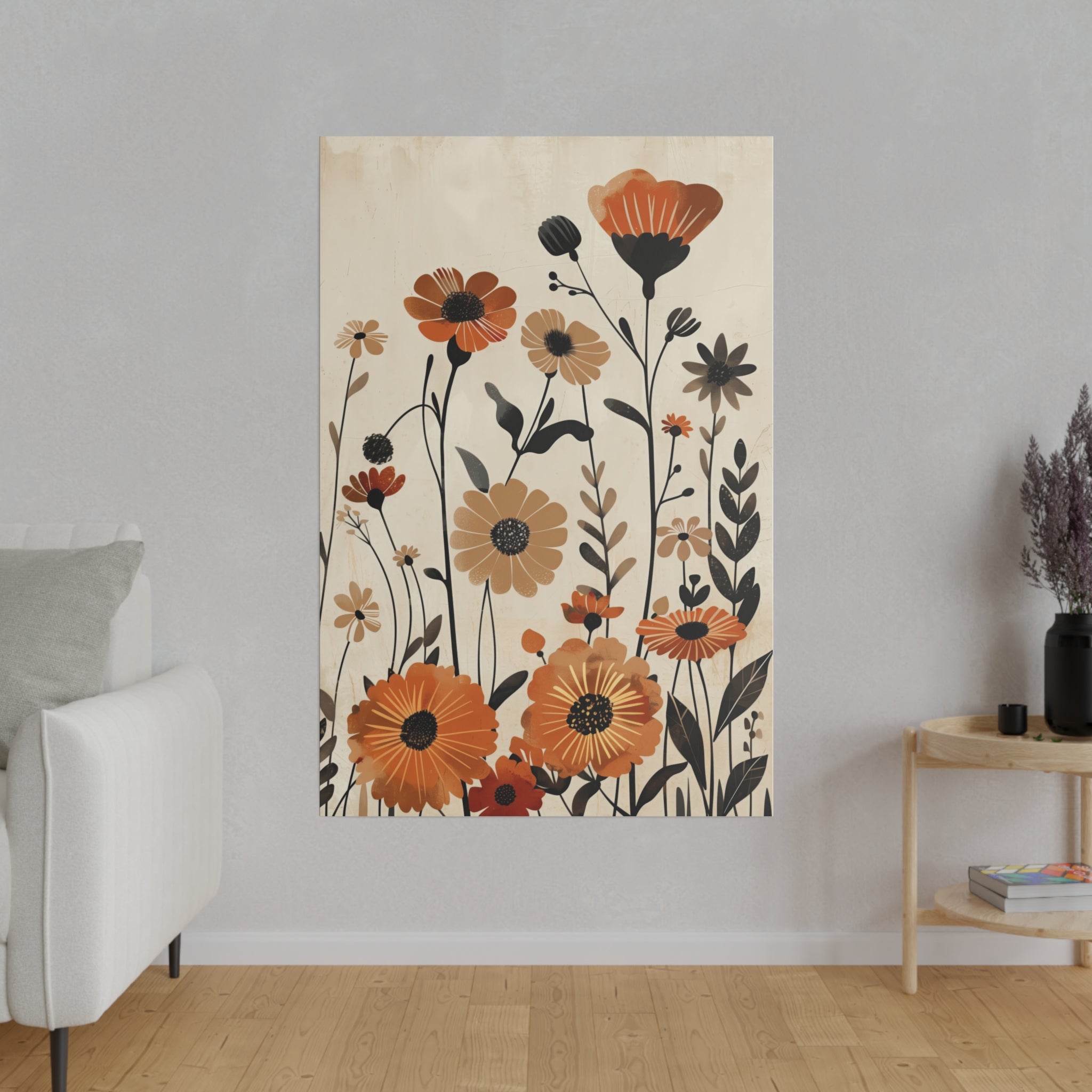 Flowers Wall Art - Botanical Wall Art - Vertical Canvas - WA60