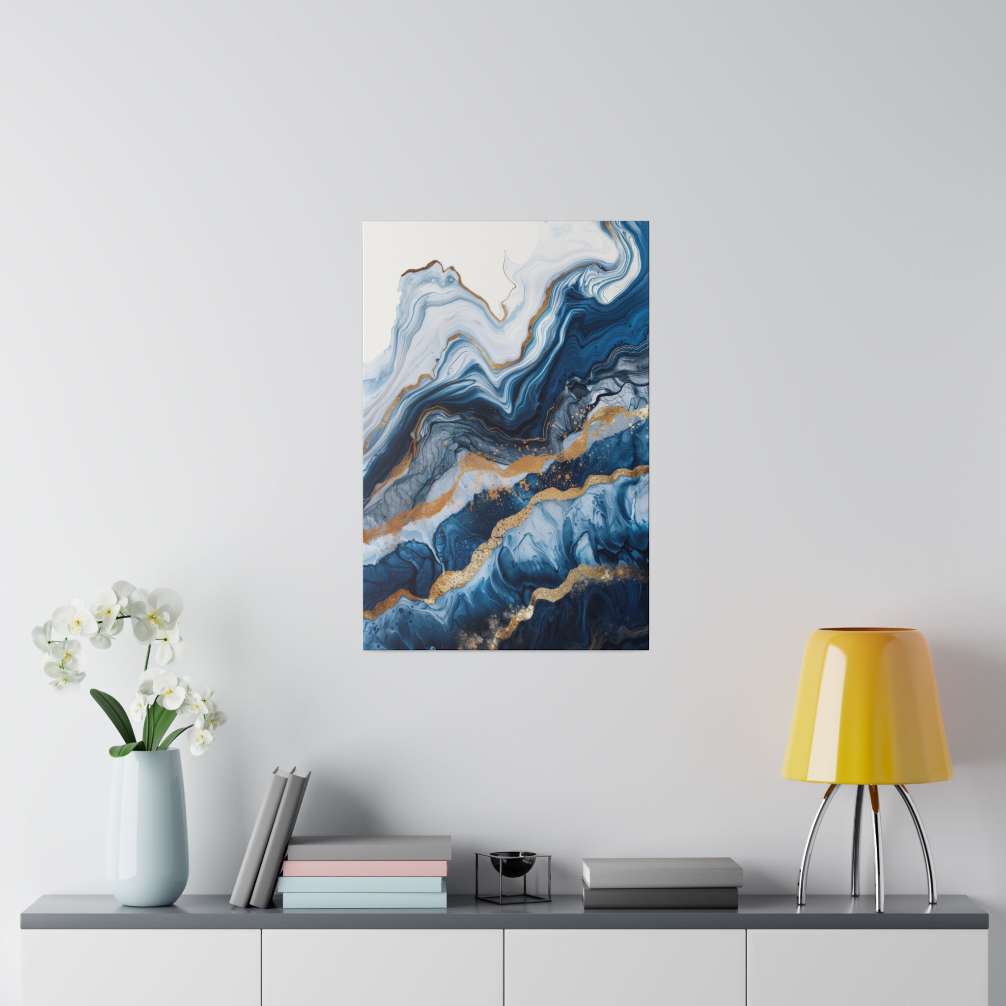 Golden Waves - Abstract Wall Art - Vertical Canvas - WA225