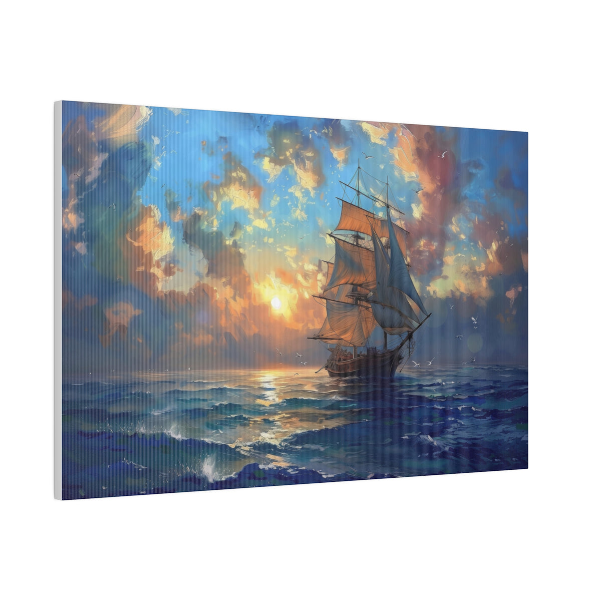 Ship Ocean Wall Art - Horizontal Canvas - WA181