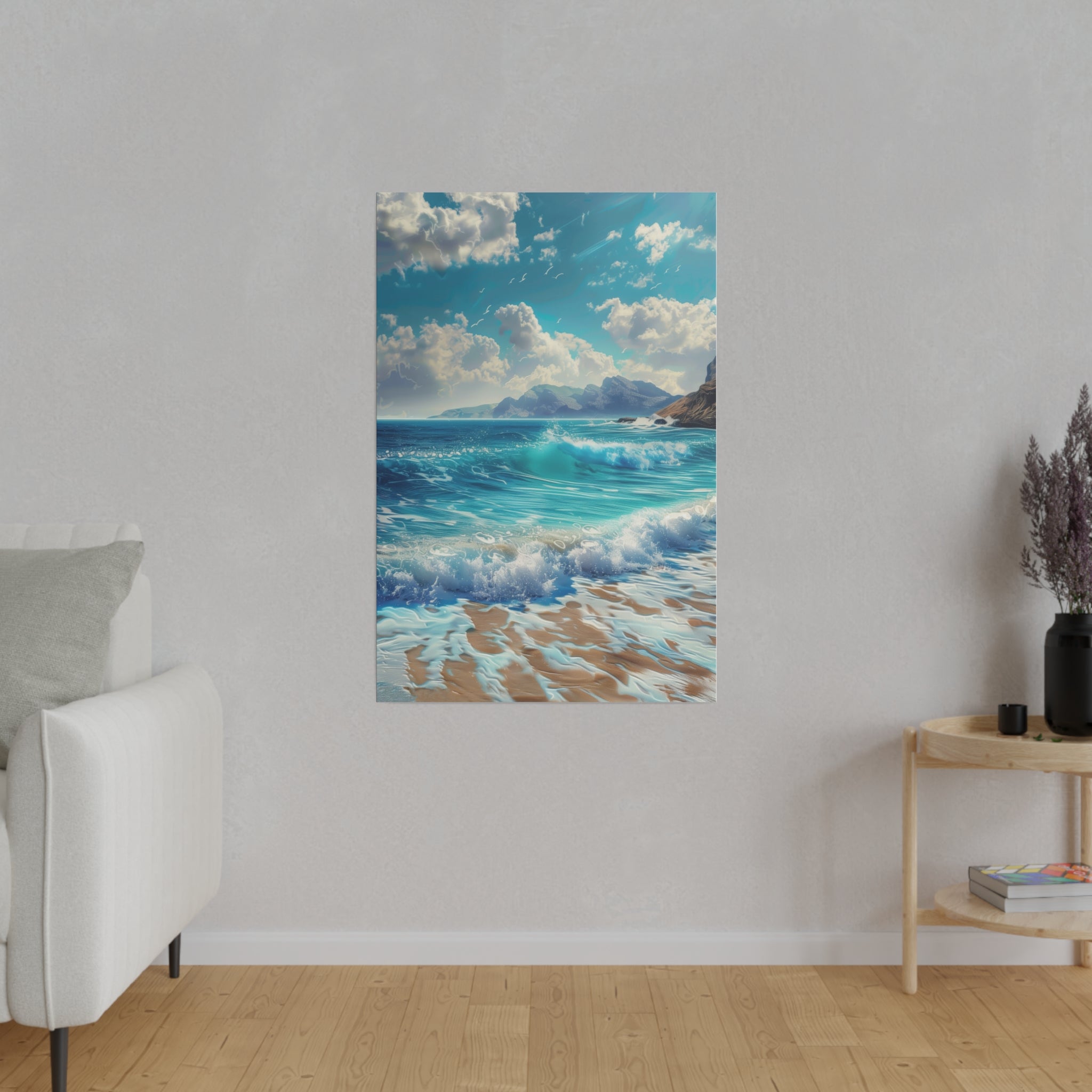 Ocean Waves Wall Art - Vertical Canvas - WA96