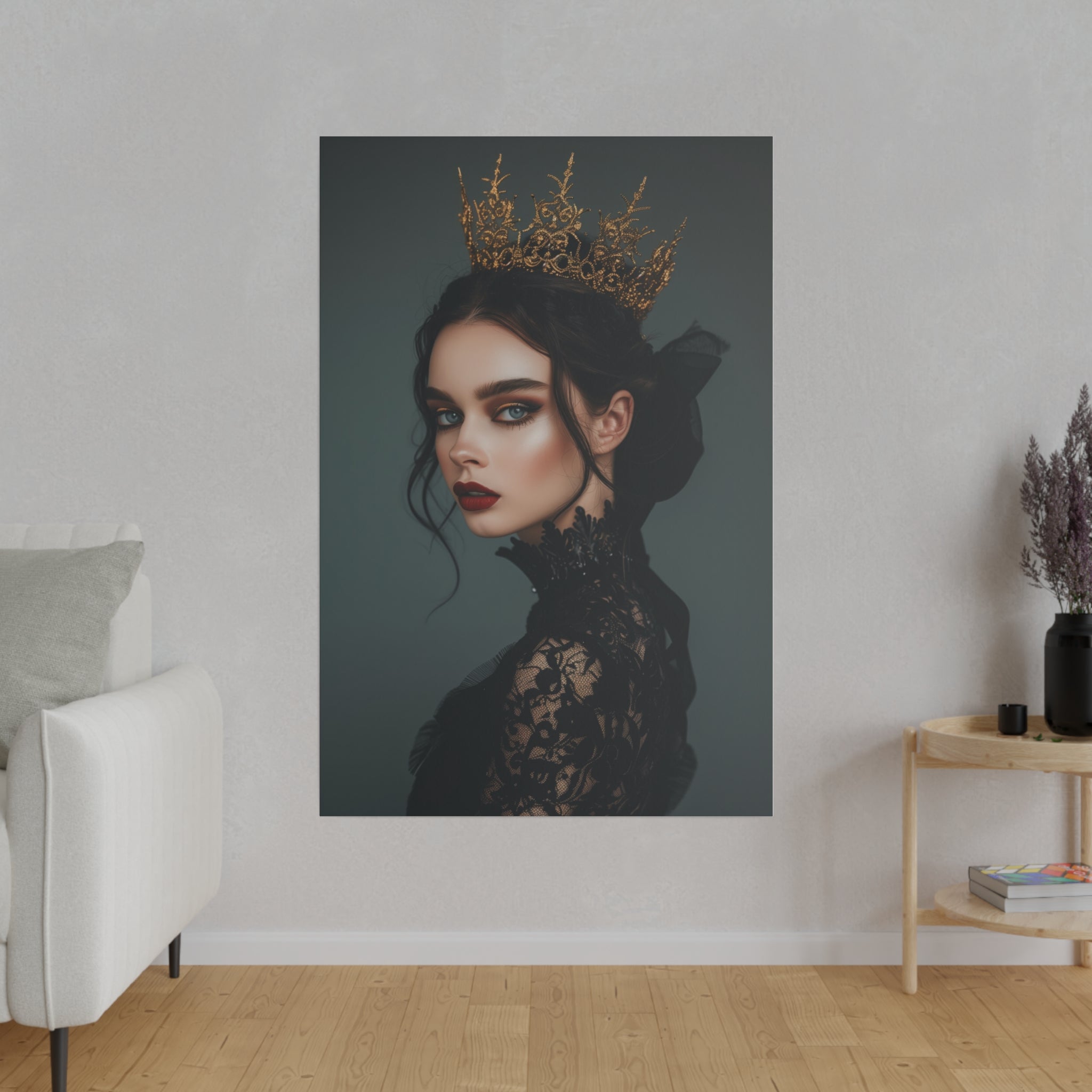 Gothic Woman with a Crown - Luxury Themed Canvas - Vertical Canvas - WA73