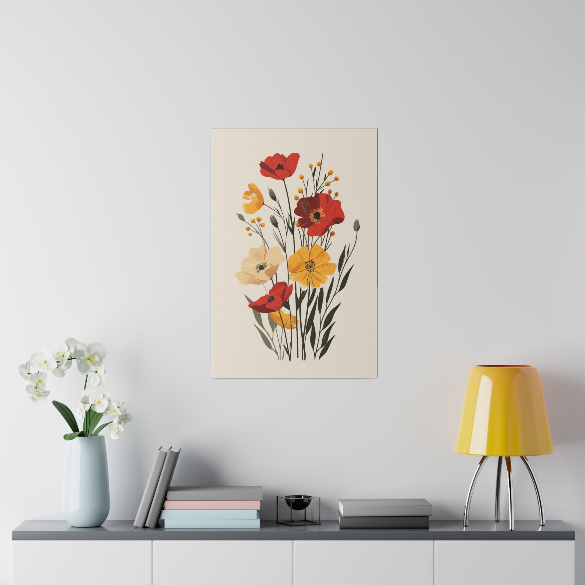 Flowers Wall Art - Botanical Wall Art - Vertical Canvas - WA43