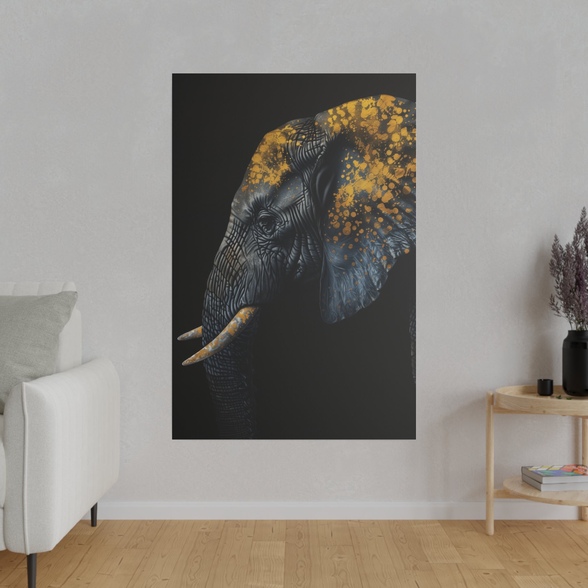 Elephant's Radiance - Wildlife Wall Art - Vertical Canvas - WA270