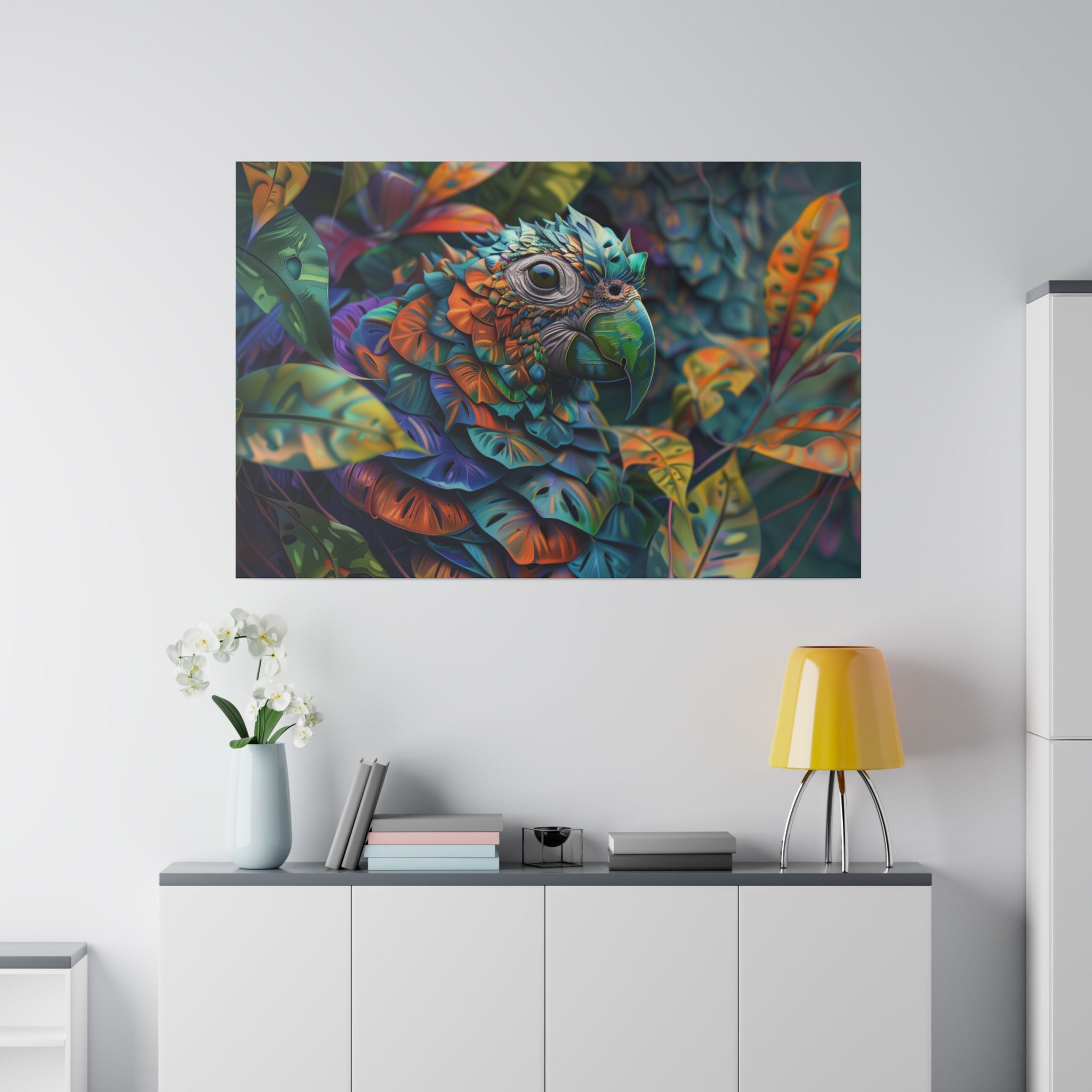 Parrot Fantasy Wall Art - Horizontal Canvas - WA162