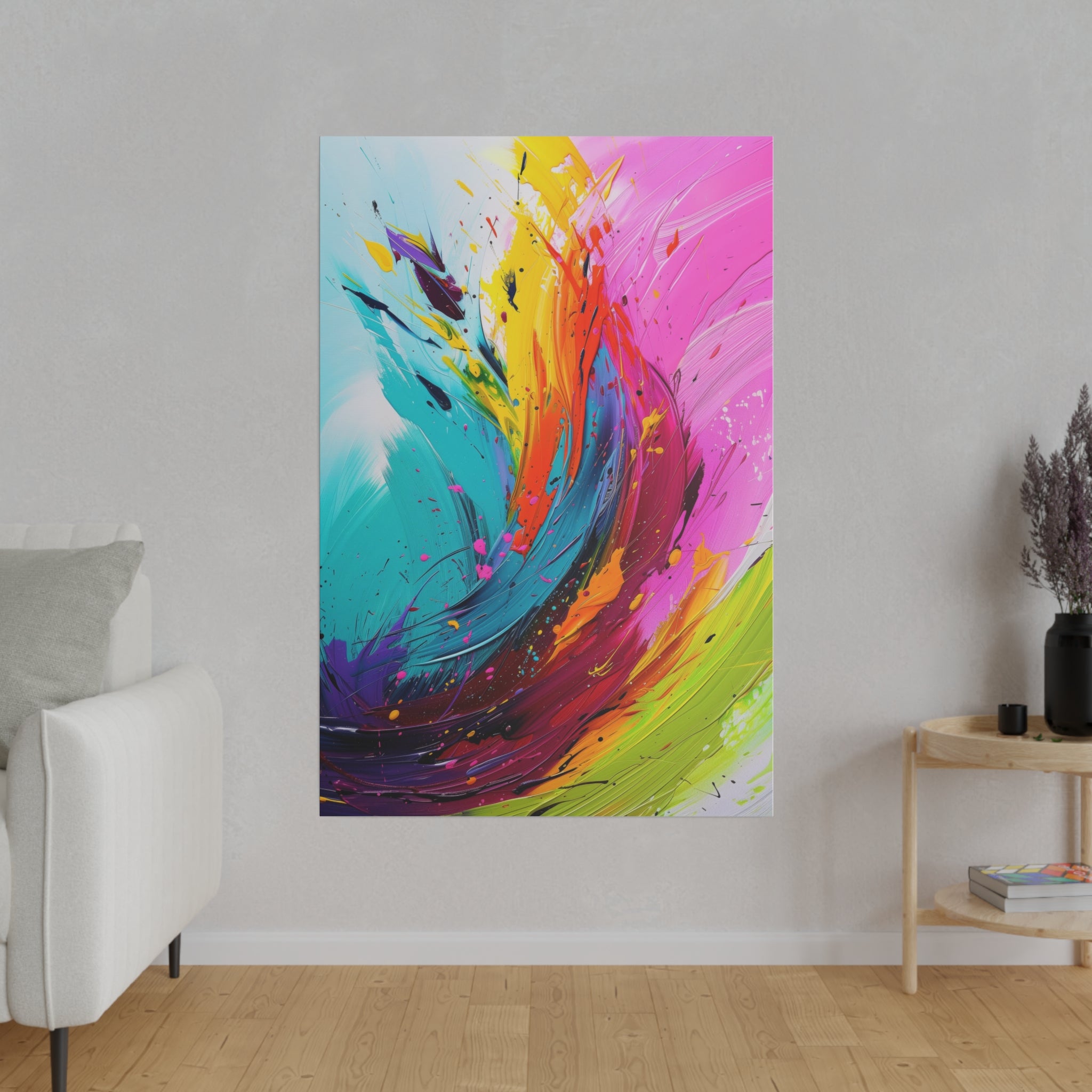 Paint Swirl - Abstract Wall Art - Vertical Canvas - WA233