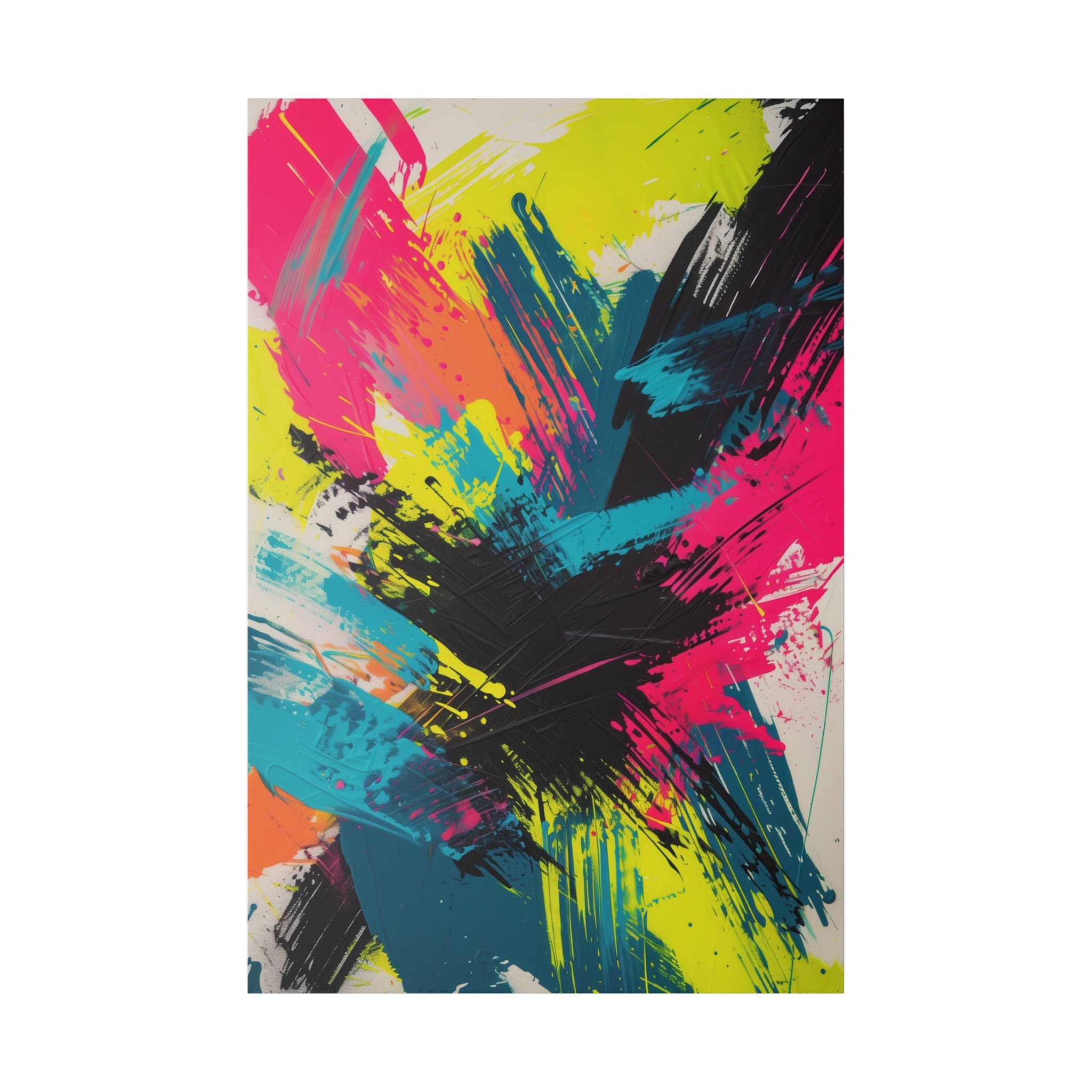 Neon Chaos - Abstract Wall Art - Vertical Canvas - WA235