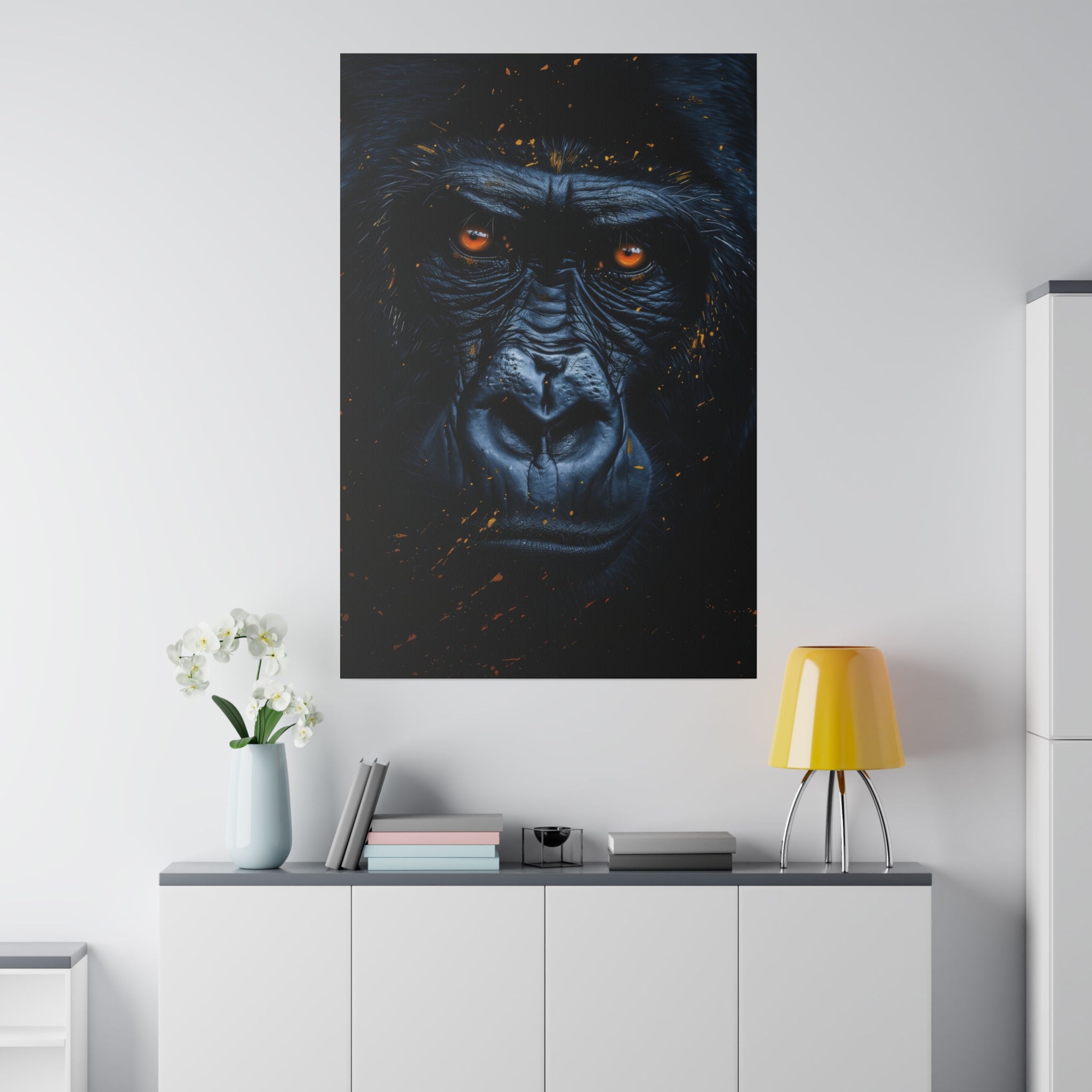 Fierce Gorilla Look - Wildlife Wall Art - Vertical Canvas - WA253