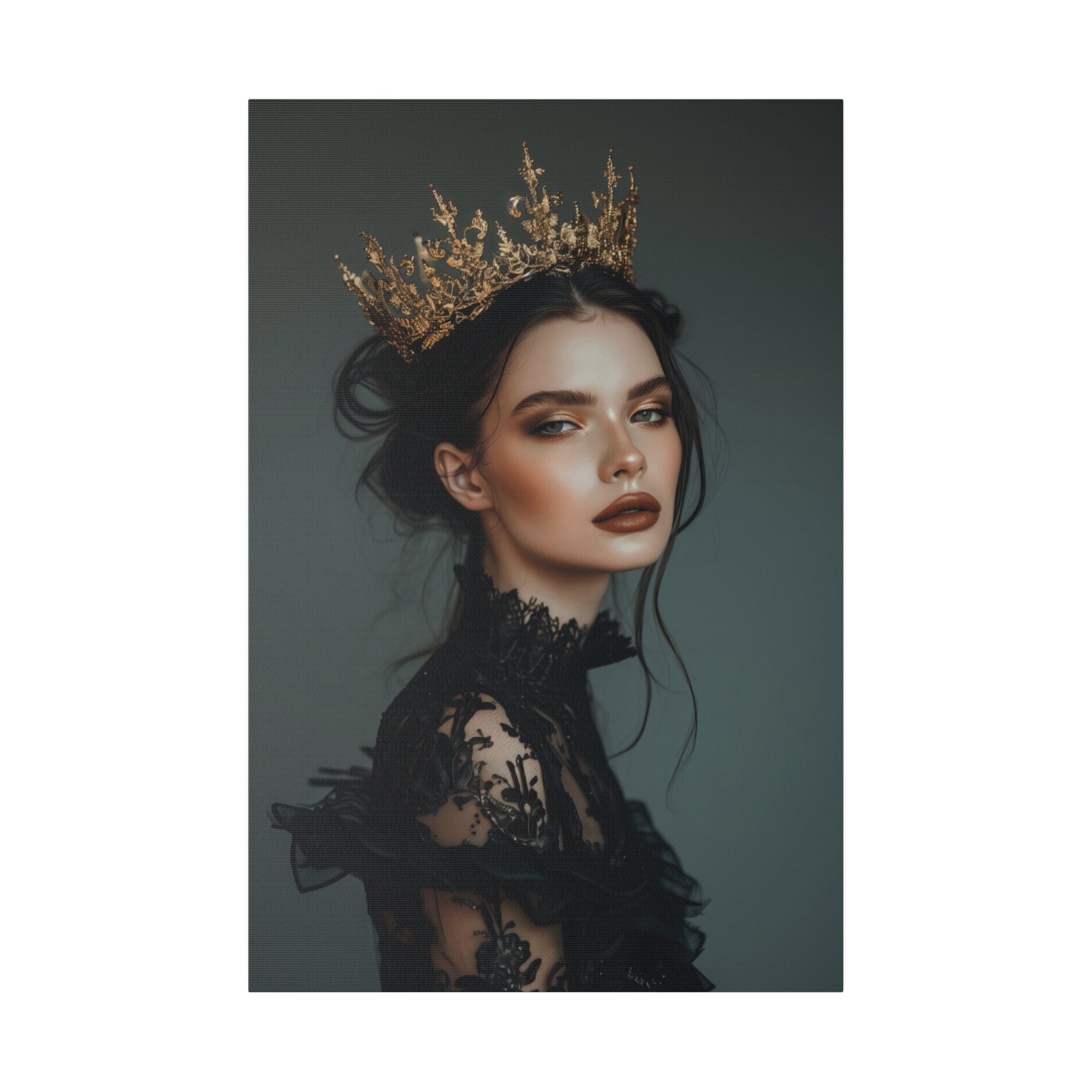 Gothic Woman with a Crown - Luxury Themed Canvas - Vertical Canvas - WA74