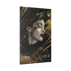 Graced by Gold, Woman Portrait - Luxury Gold Themed Wall Art - Vertical Canvas - WA298