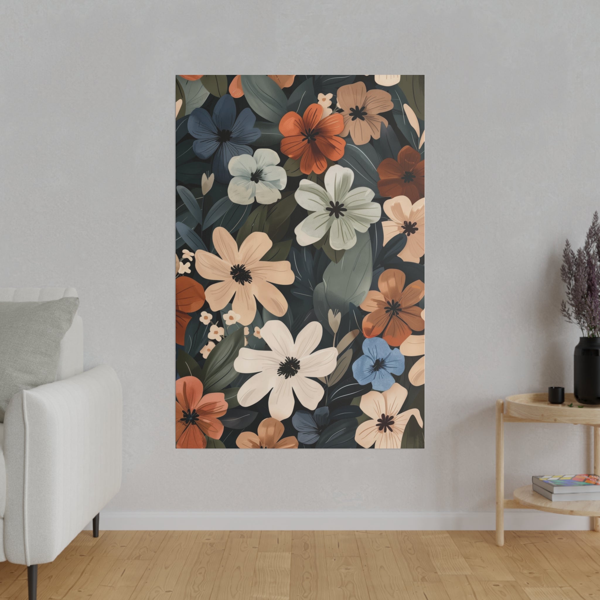 Flowers Wall Art - Botanical Wall Art - Vertical Canvas - WA58