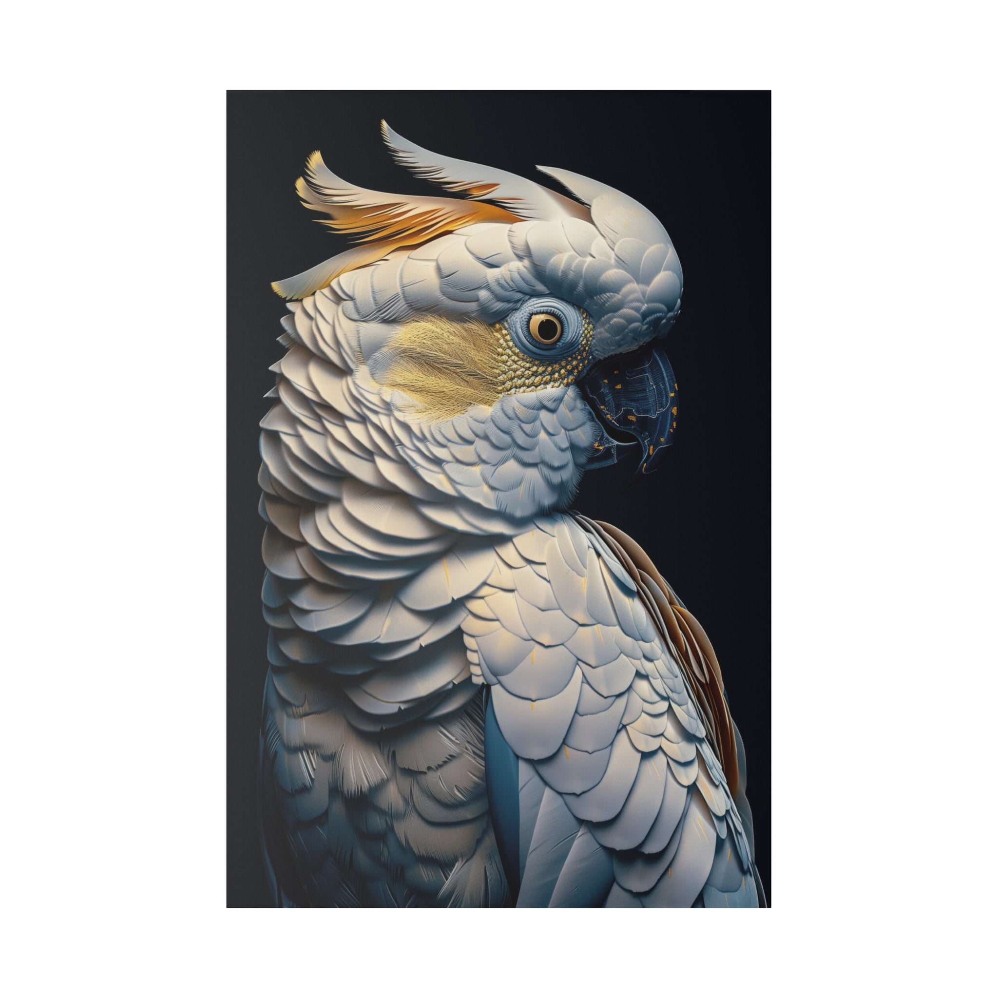 Golden Cockatoo Parrot - Wildlife Wall Art - Vertical Canvas - WA289