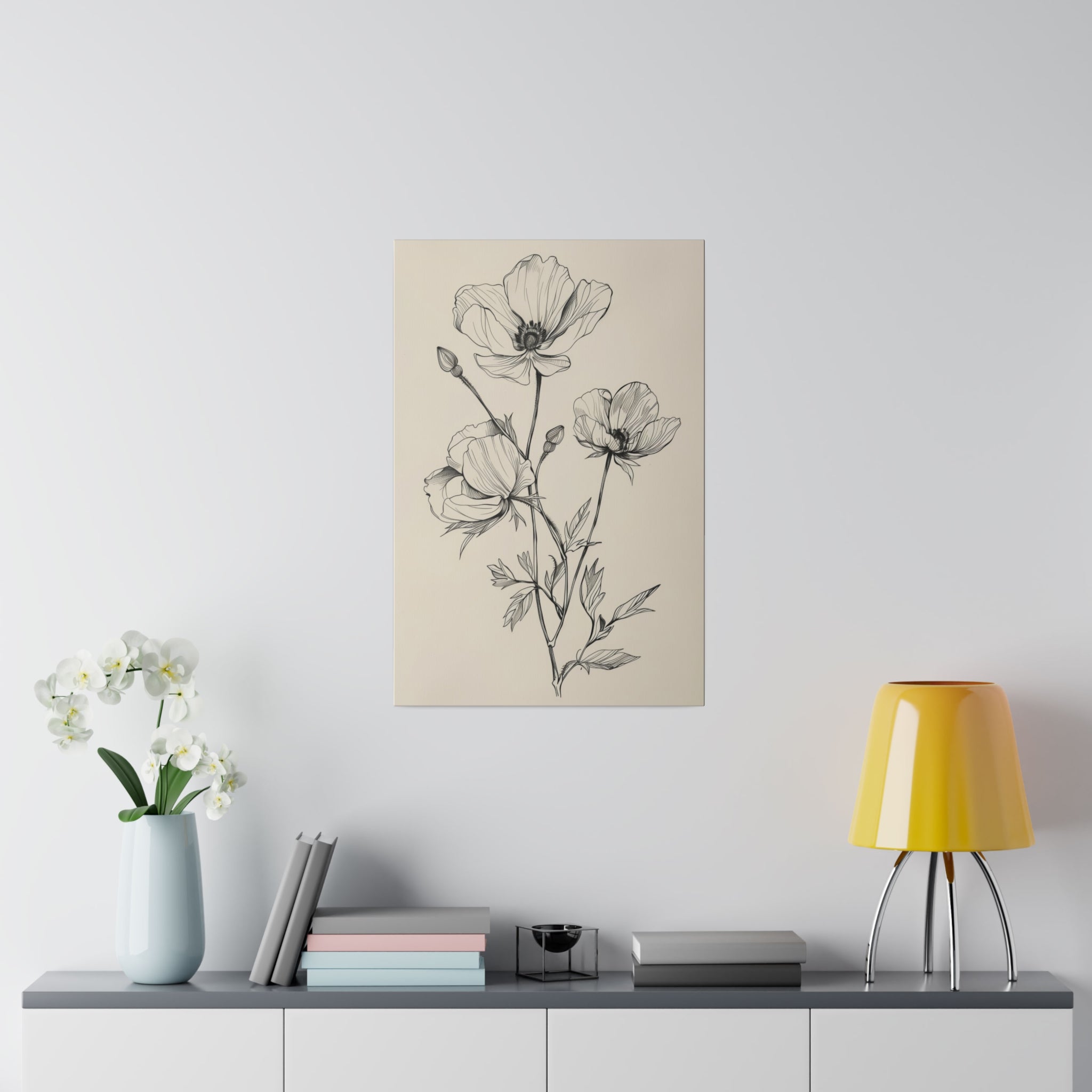 Flowers Wall Art - Botanical Wall Art - Vertical Canvas - WA49