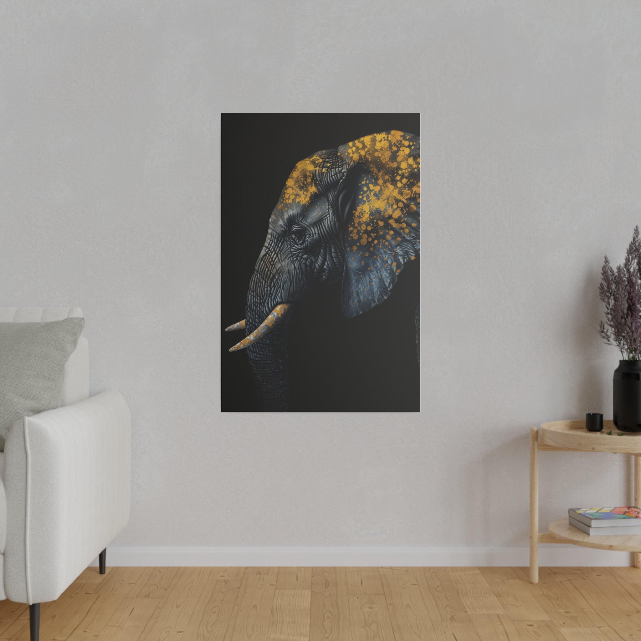 Elephant's Radiance - Wildlife Wall Art - Vertical Canvas - WA270