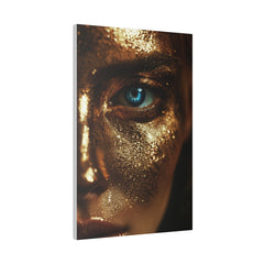 Mystical Beauty, Woman Portrait - Luxury Gold Themed Wall Art - Vertical Canvas - WA300