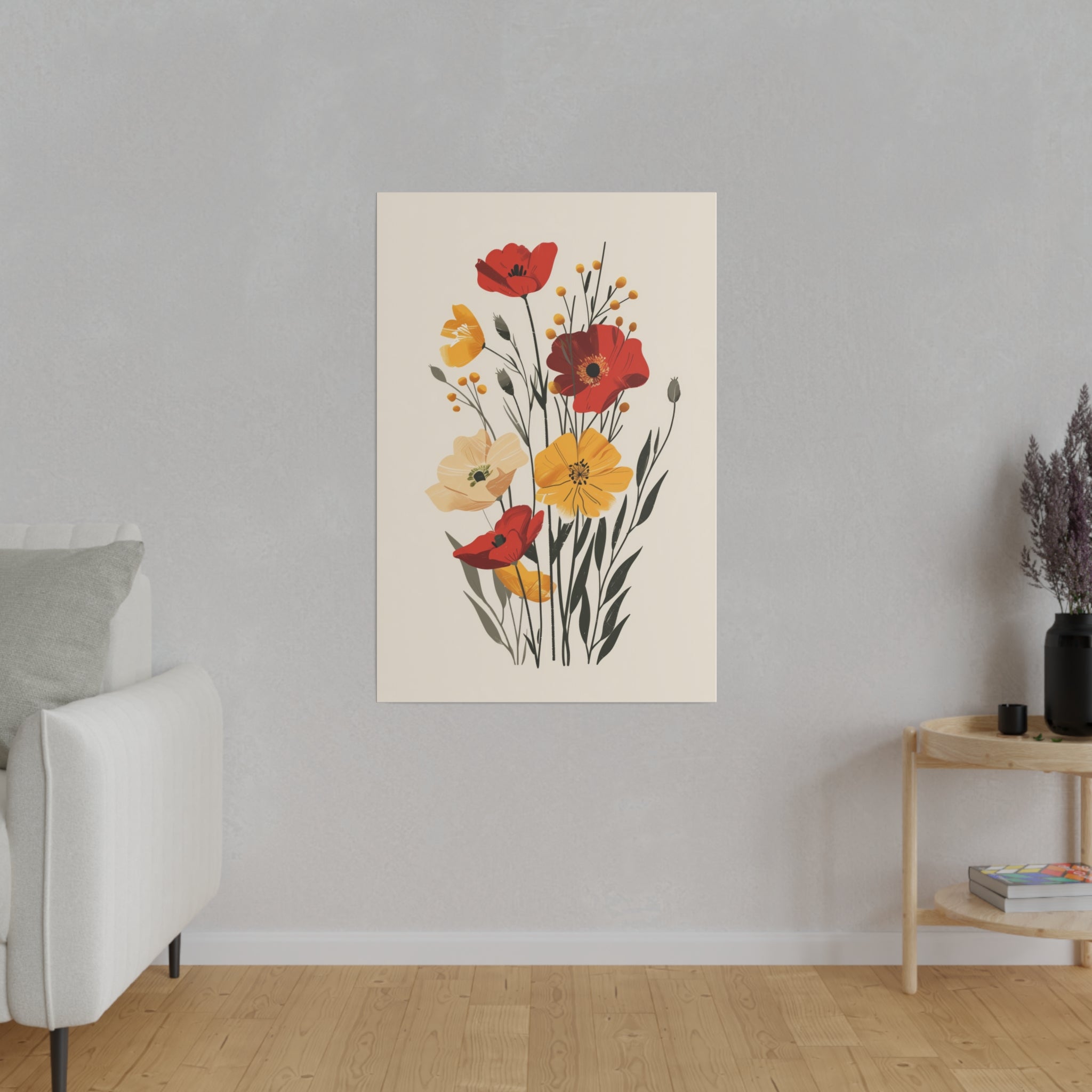 Flowers Wall Art - Botanical Wall Art - Vertical Canvas - WA43