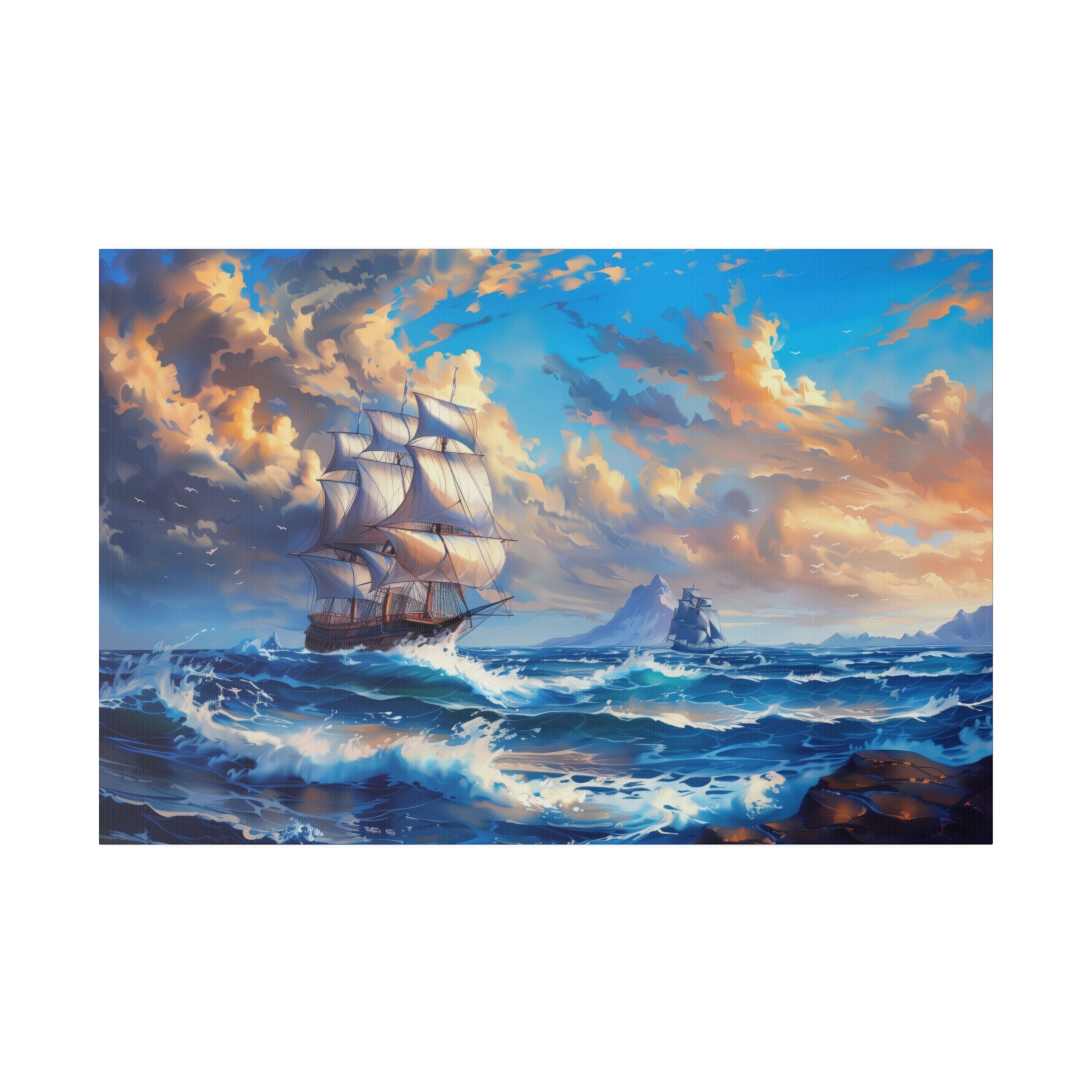 Ship Ocean Wall Art - Horizontal Canvas - WA179