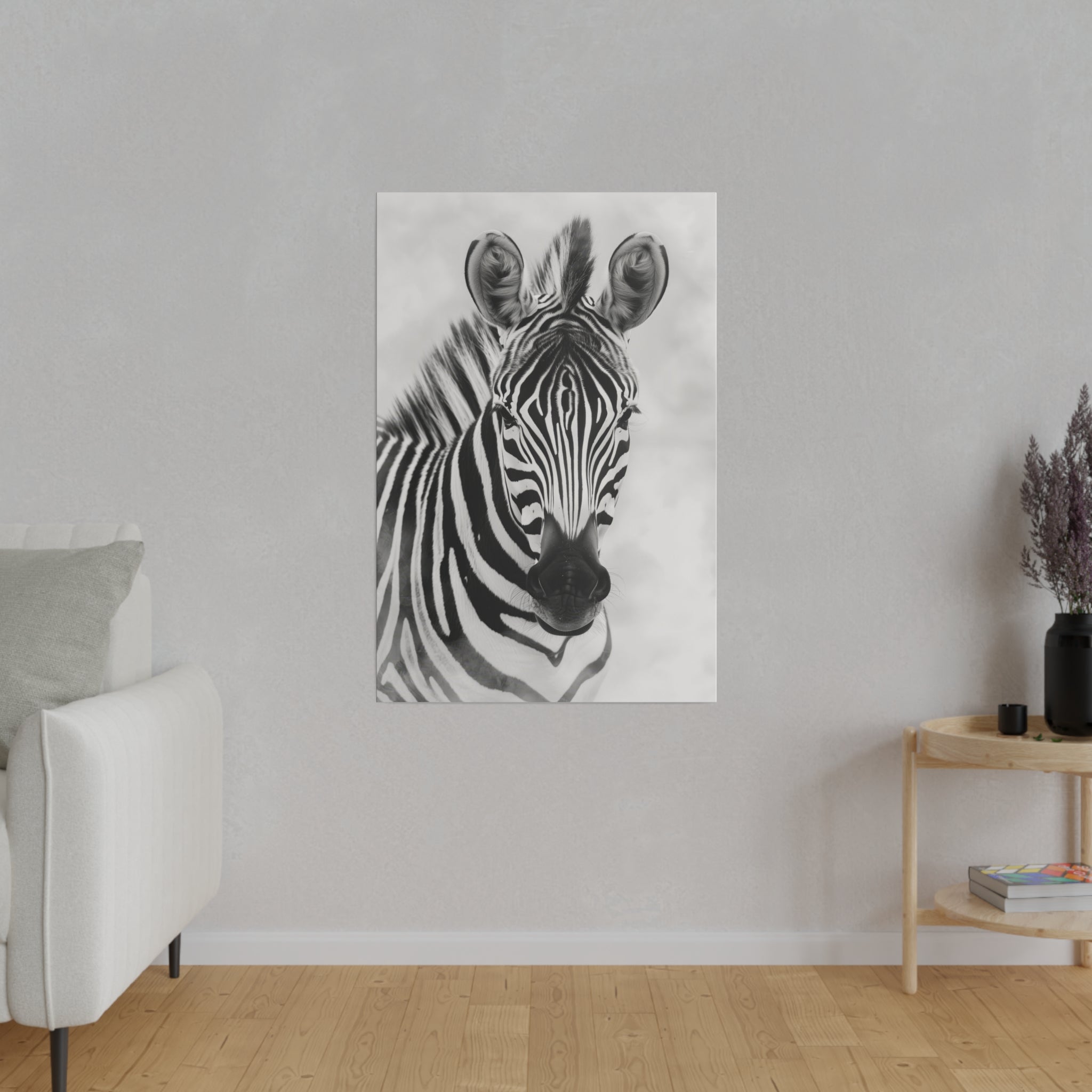 Enigmatic Zebra - Wildlife Wall Art - Vertical Canvas - WA263