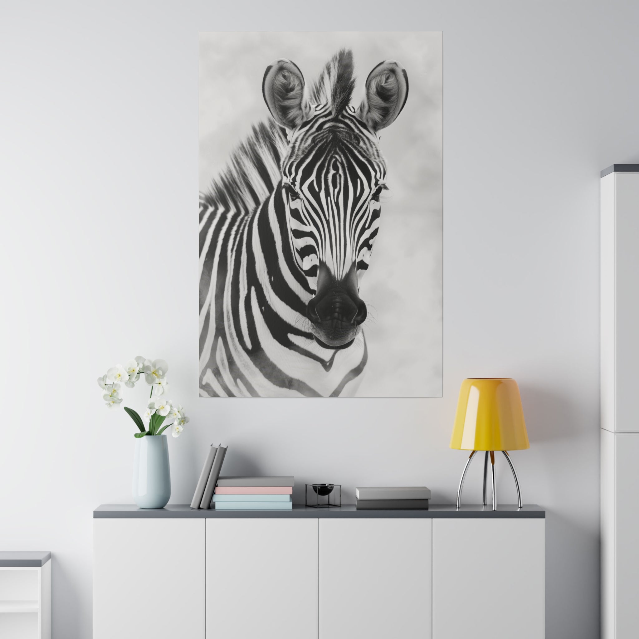 Enigmatic Zebra - Wildlife Wall Art - Vertical Canvas - WA263