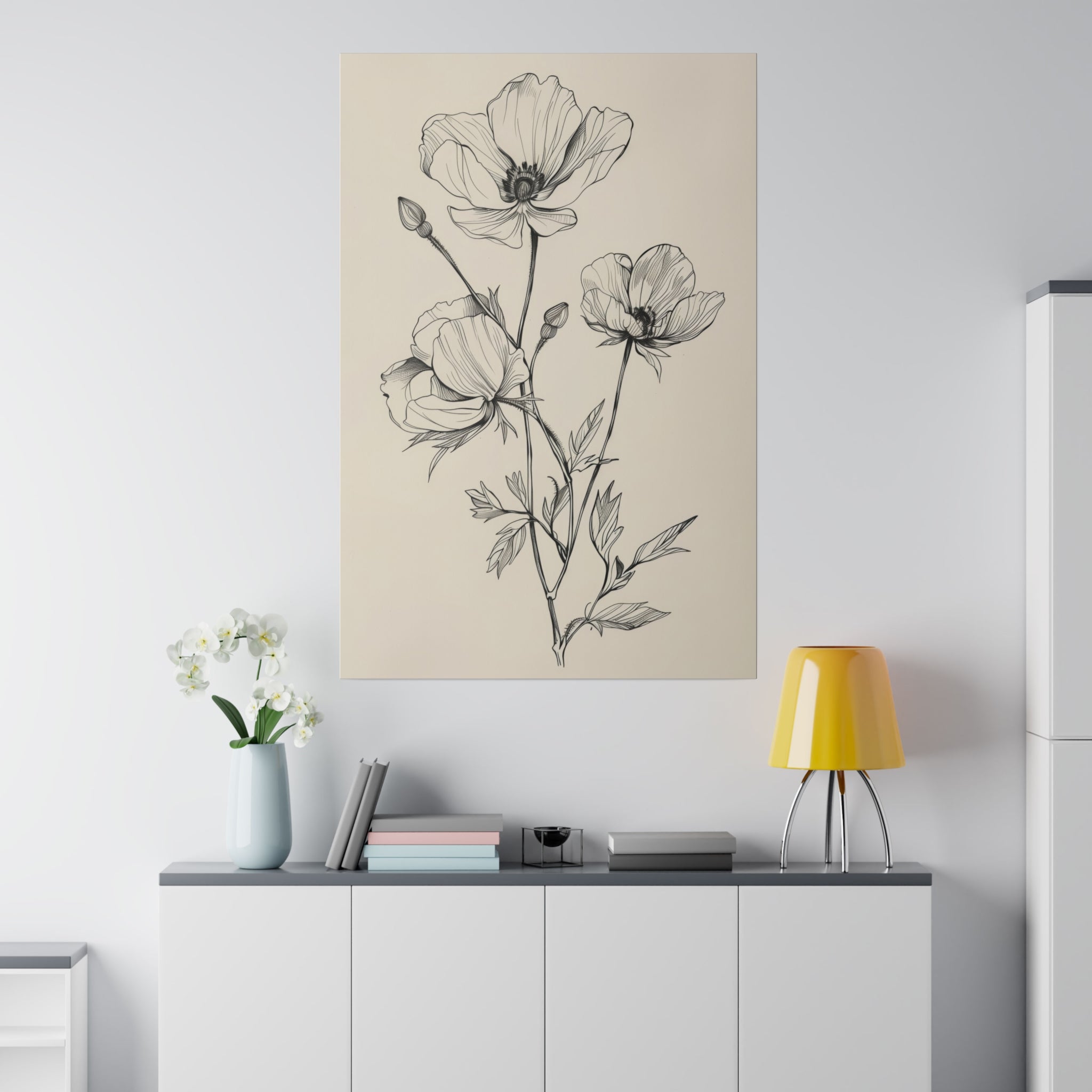 Flowers Wall Art - Botanical Wall Art - Vertical Canvas - WA49