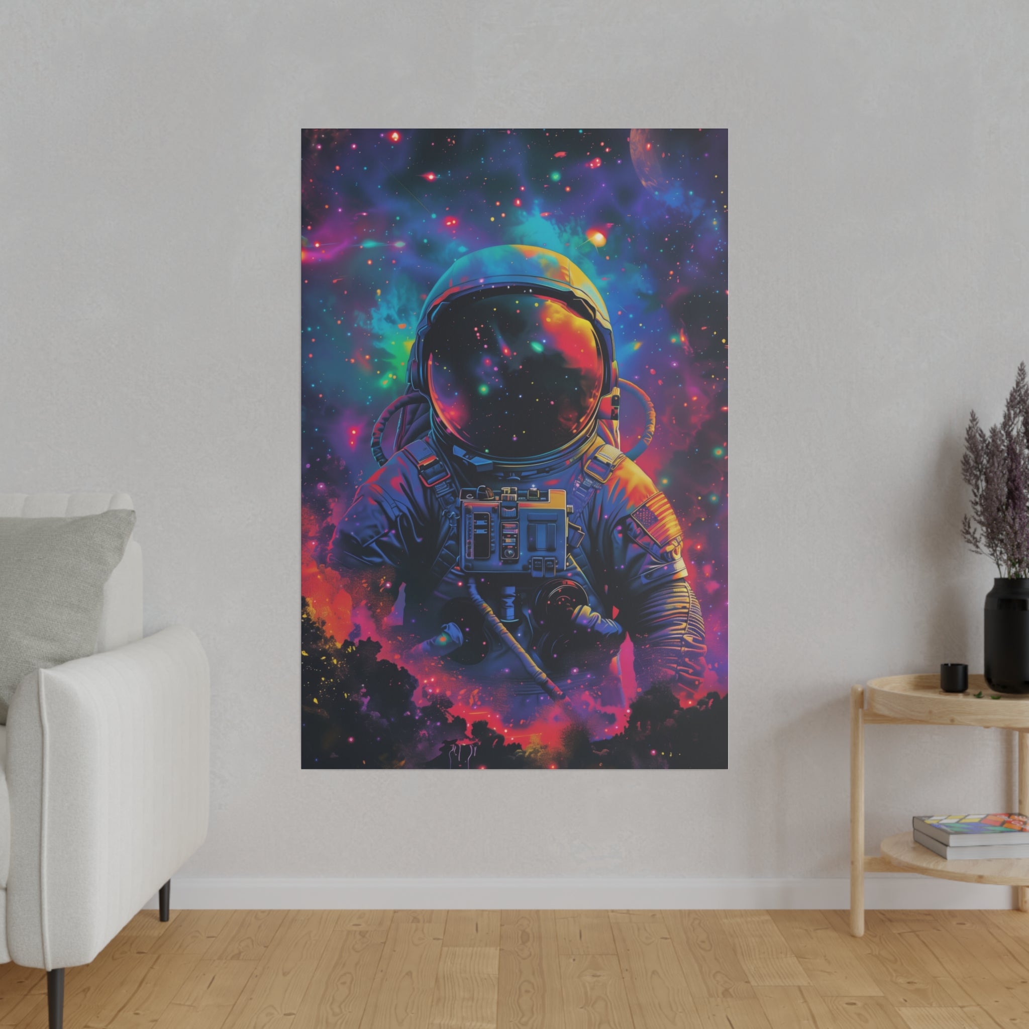 Astronaut in Space Wall Art - Vertical Canvas - WA140