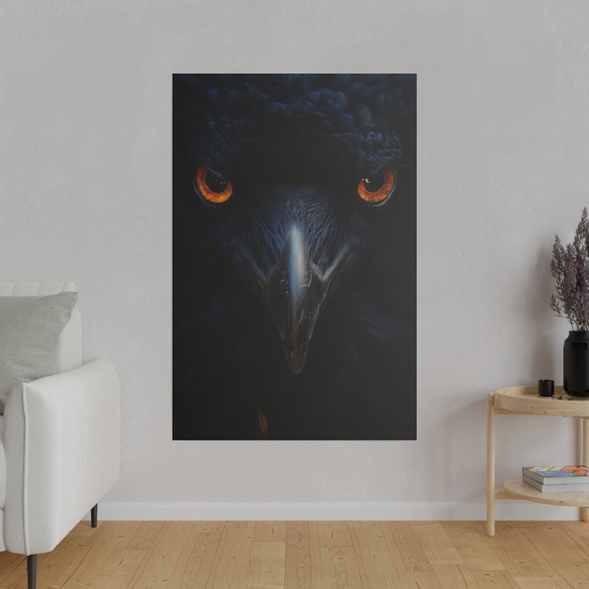 Raven's Veil - Wildlife Wall Art - Vertical Canvas - WA265