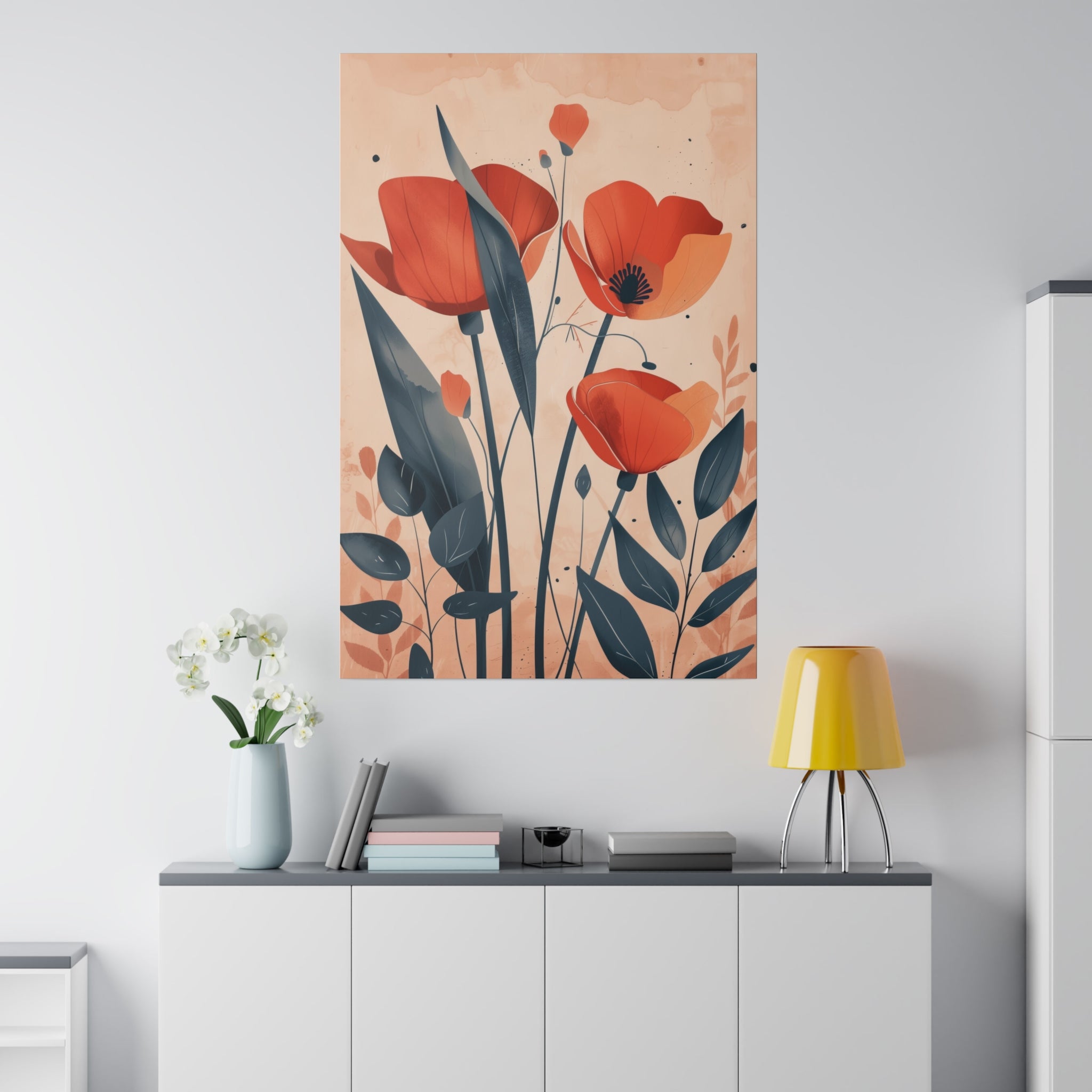 Flowers Wall Art - Botanical Wall Art - Vertical Canvas - WA42