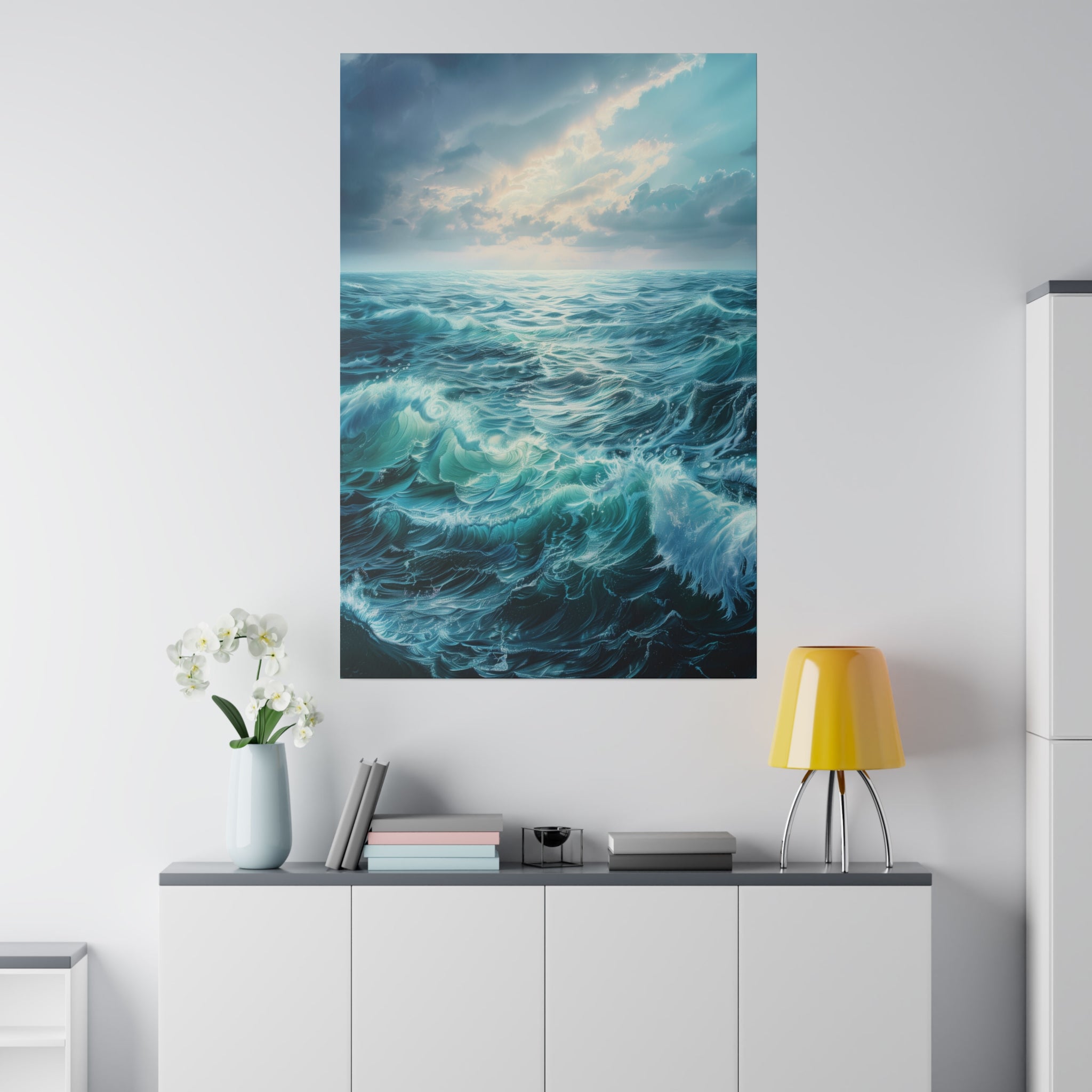 Ocean Waves Wall Art - Vertical Canvas - WA93