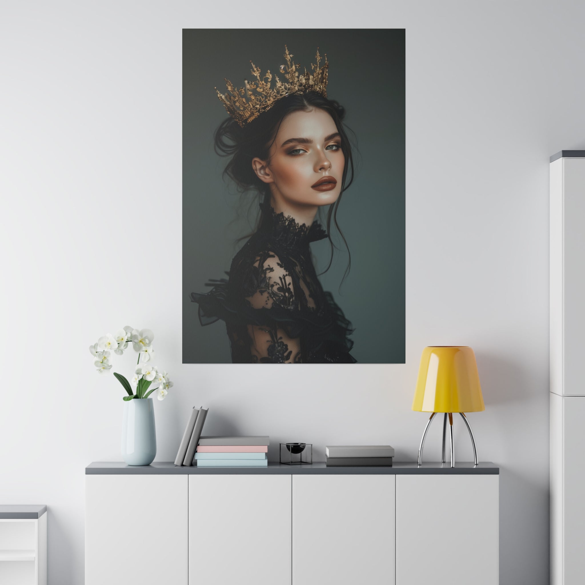 Gothic Woman with a Crown - Luxury Themed Canvas - Vertical Canvas - WA74