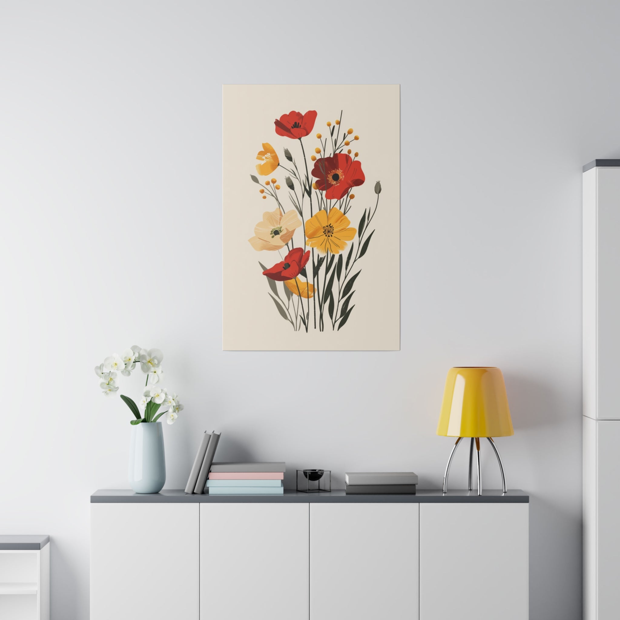 Flowers Wall Art - Botanical Wall Art - Vertical Canvas - WA43