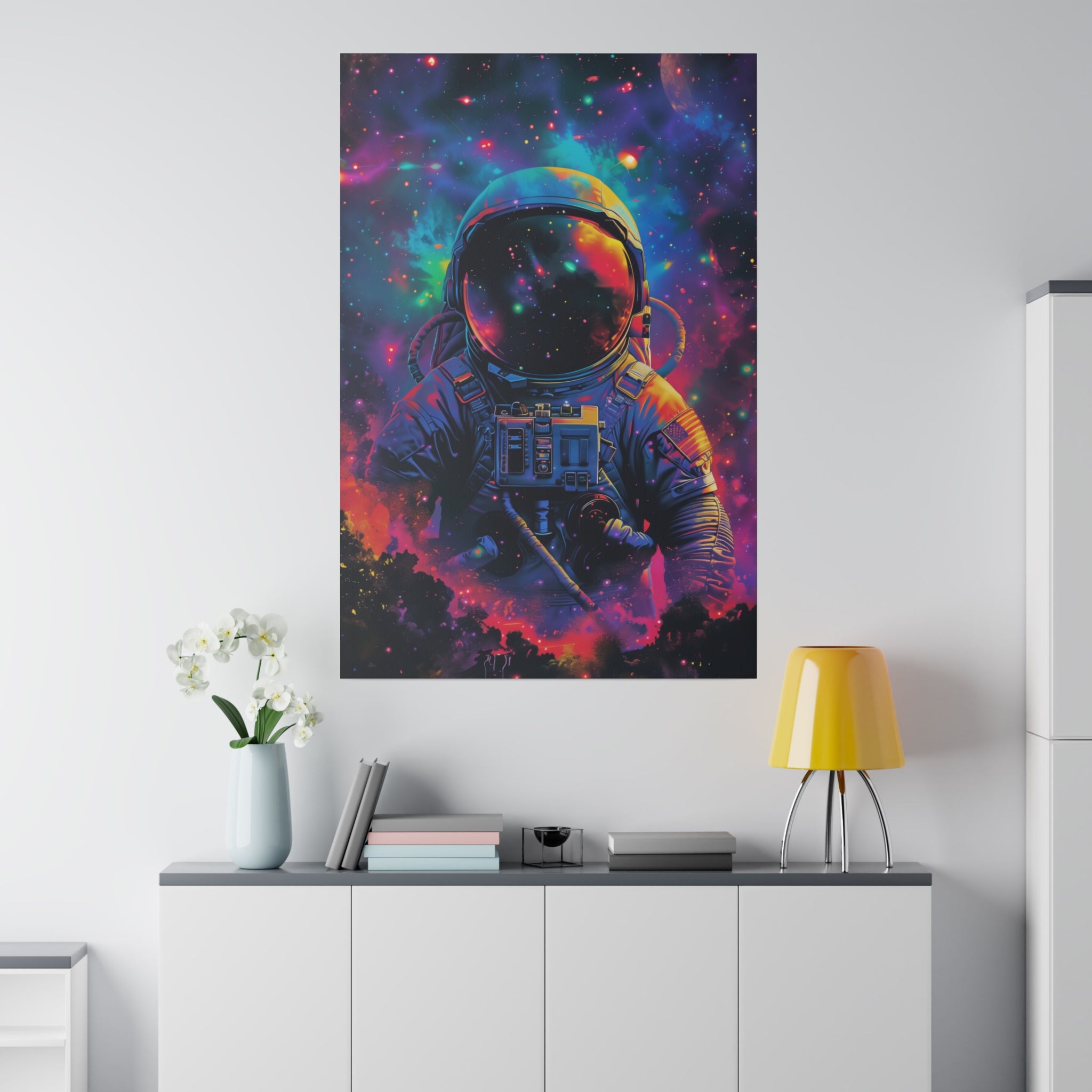 Astronaut in Space Wall Art - Vertical Canvas - WA140