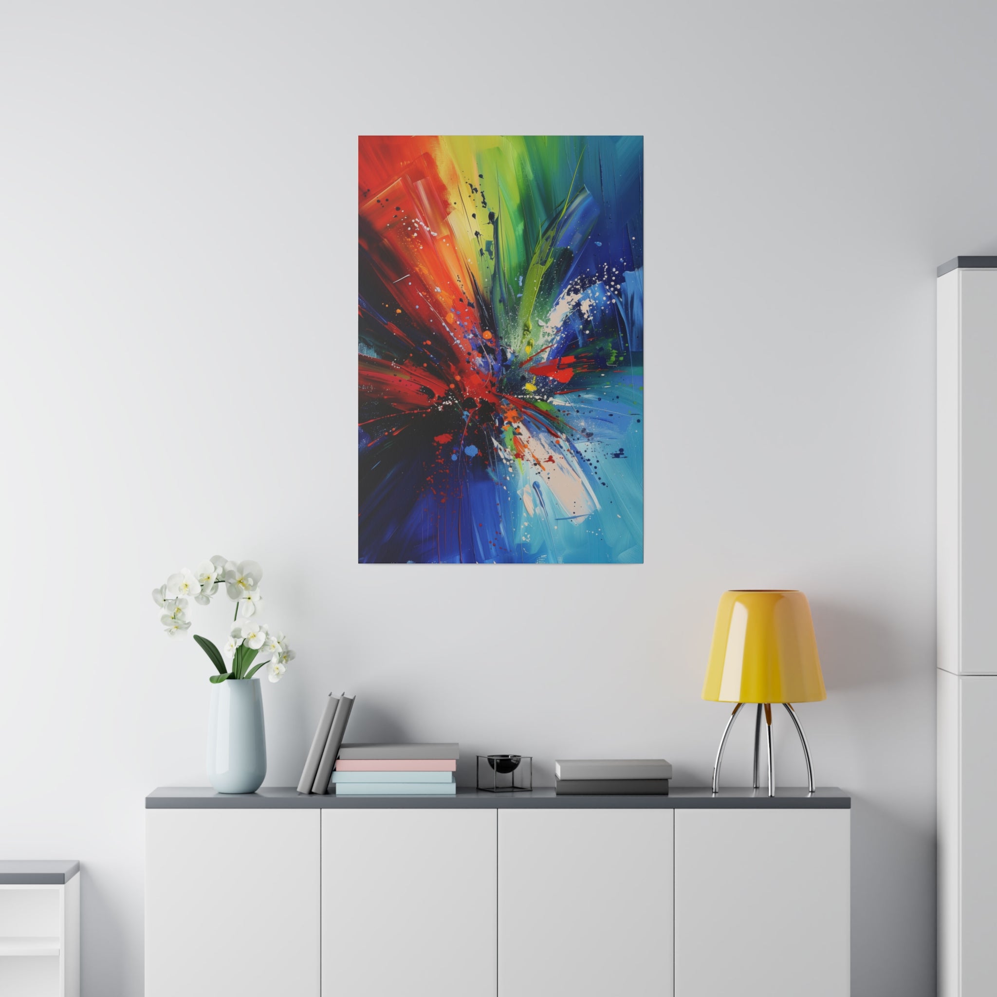 Vivid Eruption - Abstract Wall Art - Vertical Canvas - WA238