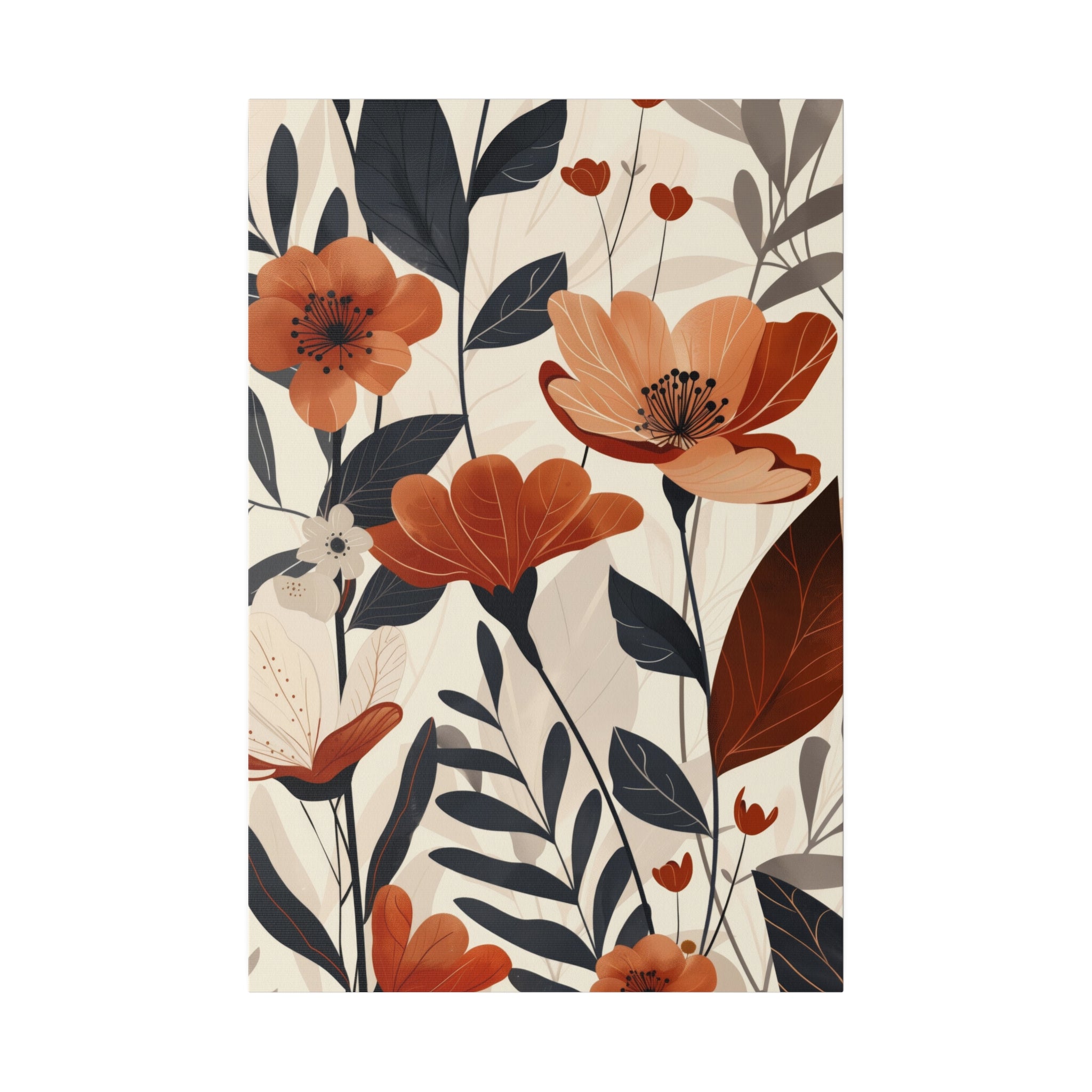 Flowers Wall Art - Botanical Wall Art - Vertical Canvas - WA61