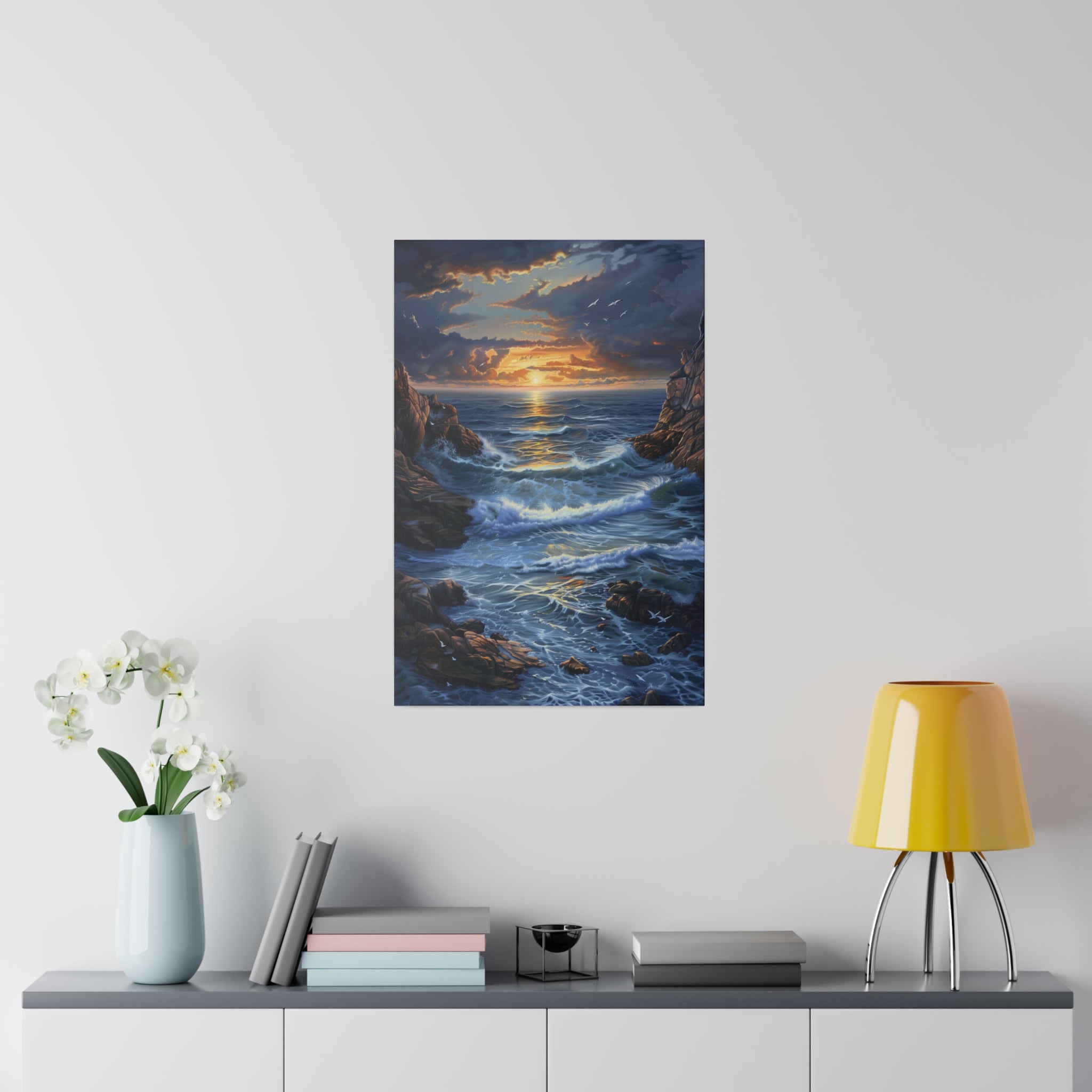 Ocean Waves Wall Art - Vertical Canvas - WA95