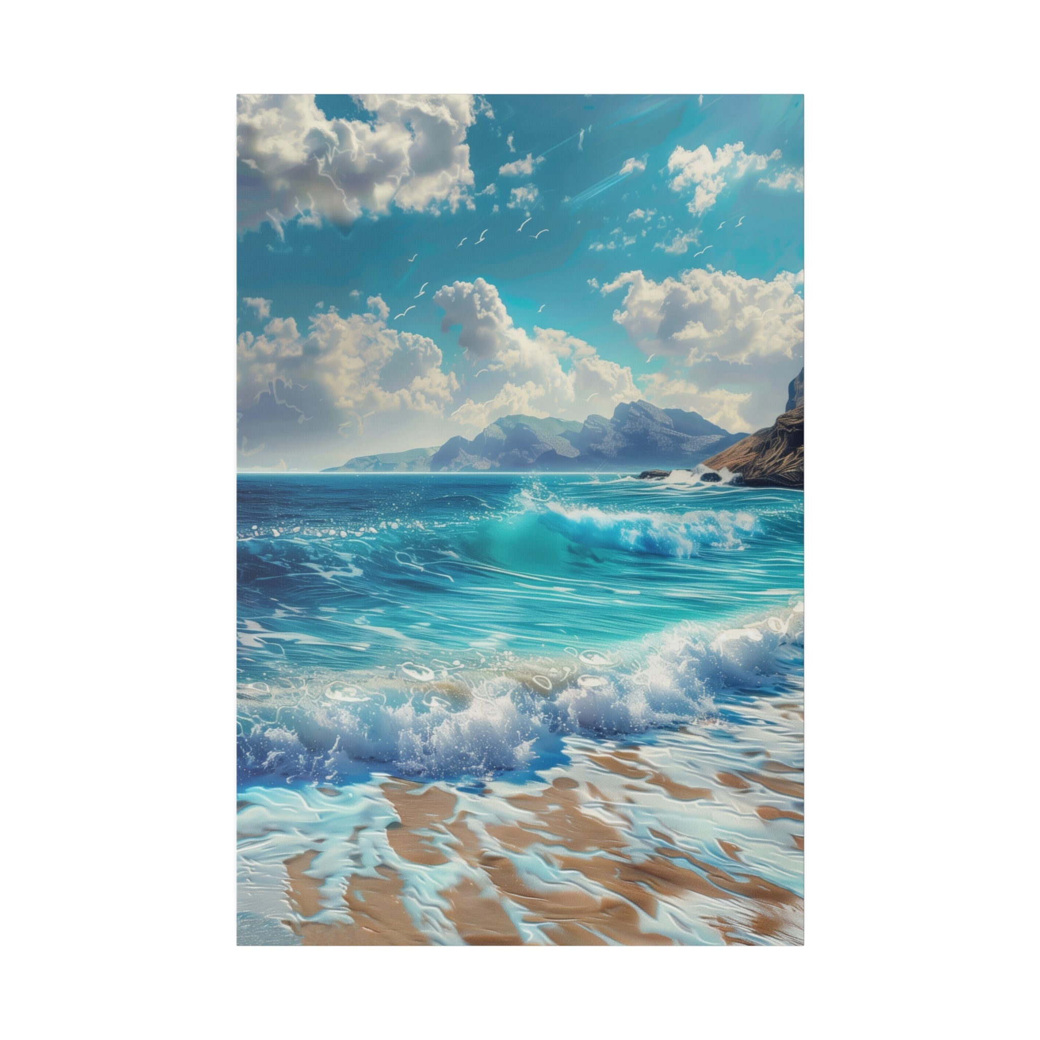 Ocean Waves Wall Art - Vertical Canvas - WA96