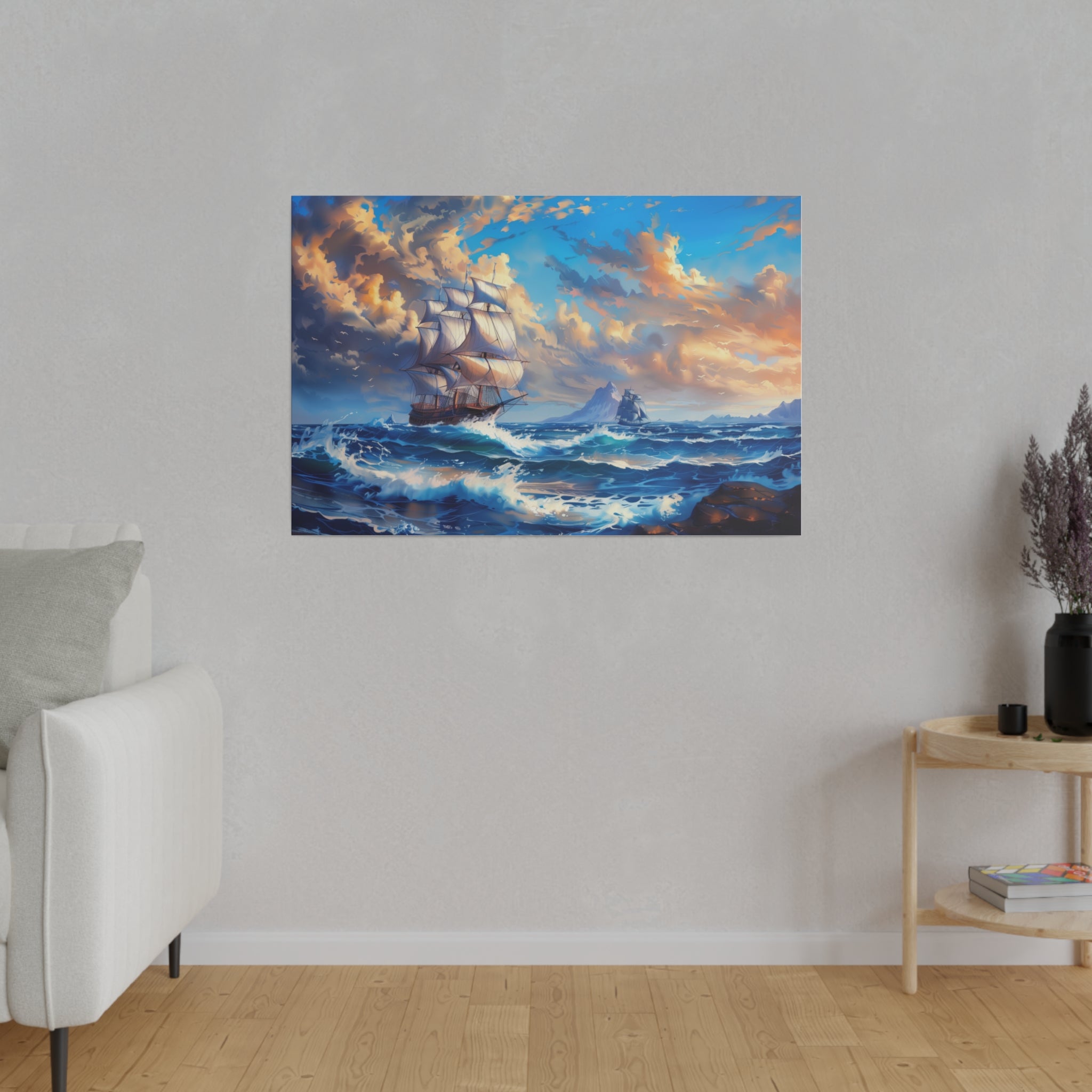 Ship Ocean Wall Art - Horizontal Canvas - WA179