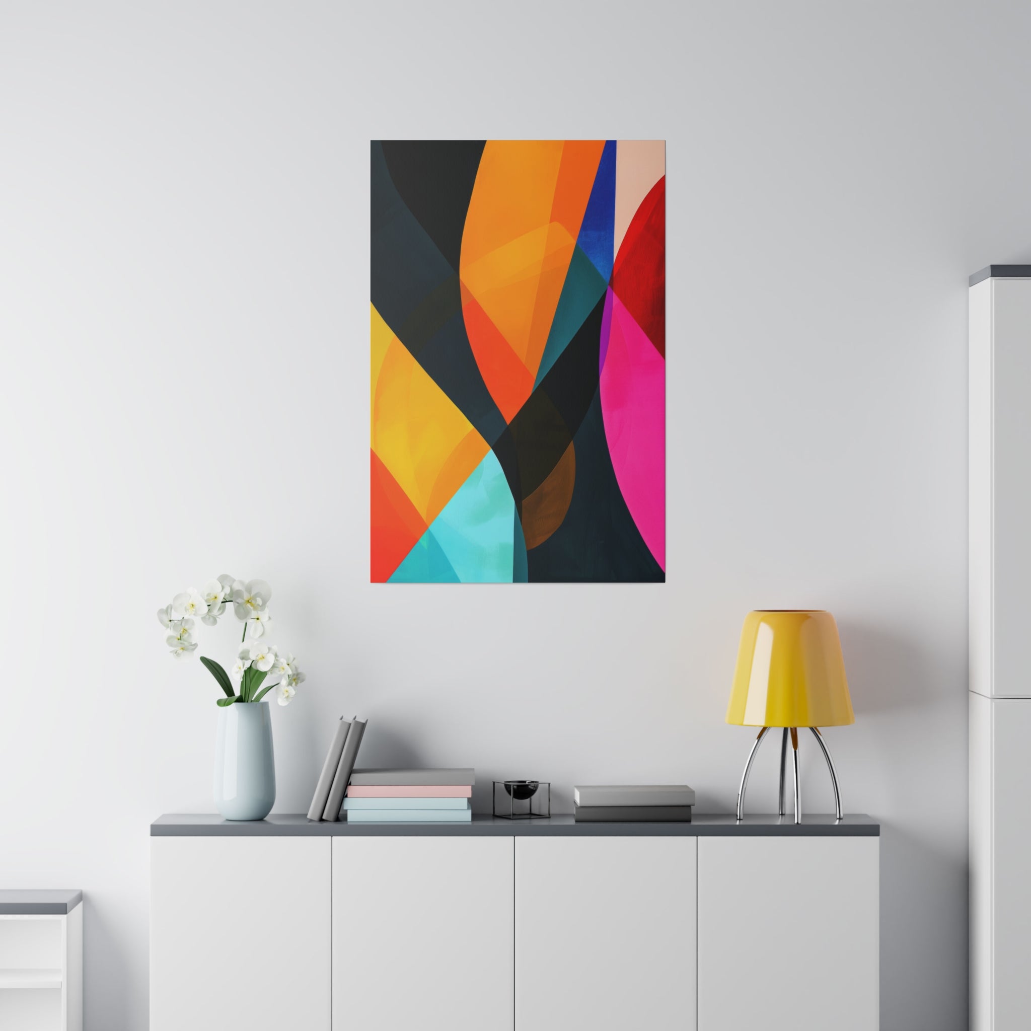 Modern Shapes - Abstract Wall Art - Vertical Canvas - WA240