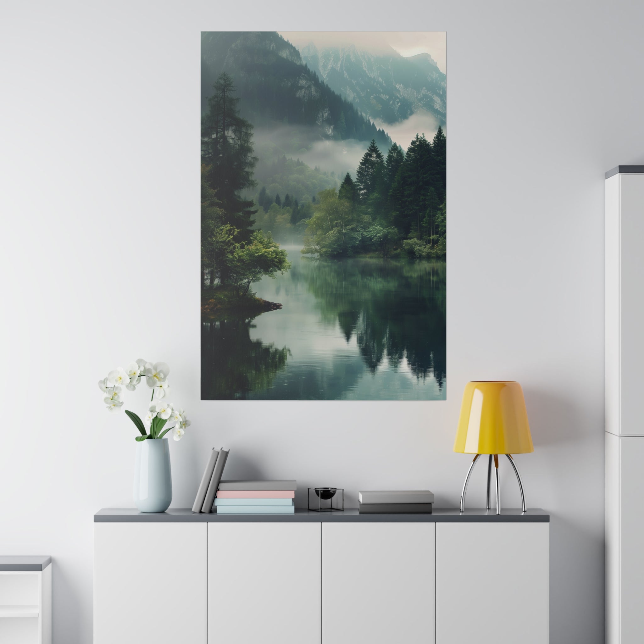 Serenity in the Mist - Nature Wall Art - Vertical Canvas - WA319