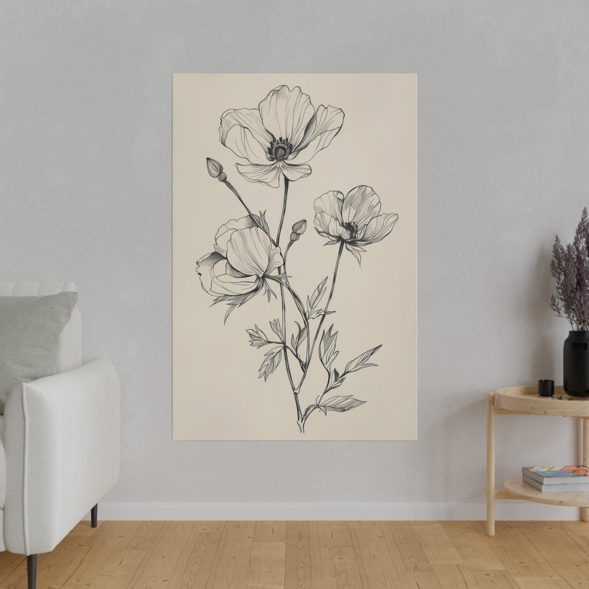 Flowers Wall Art - Botanical Wall Art - Vertical Canvas - WA49