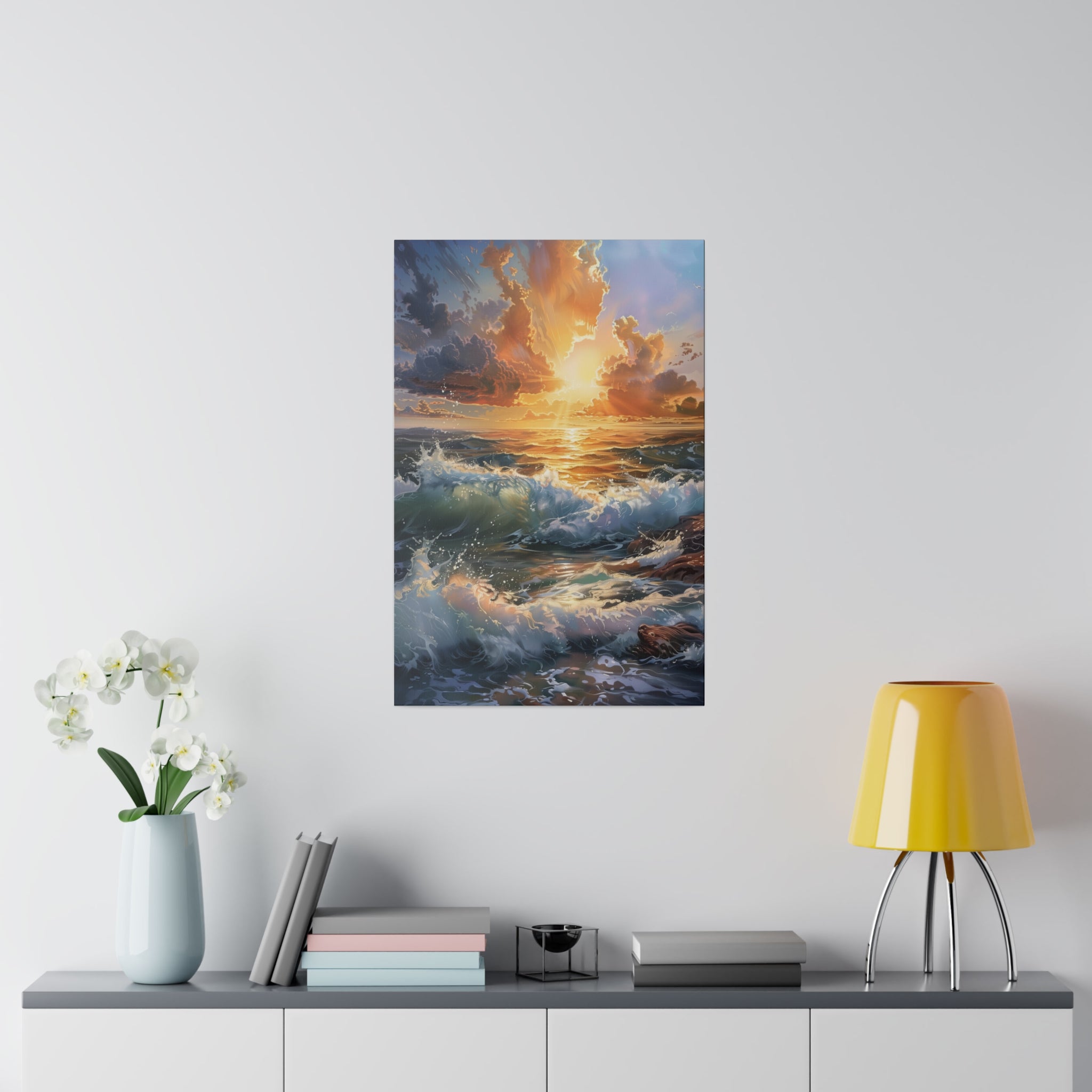 Ocean Waves Wall Art - Vertical Canvas - WA97