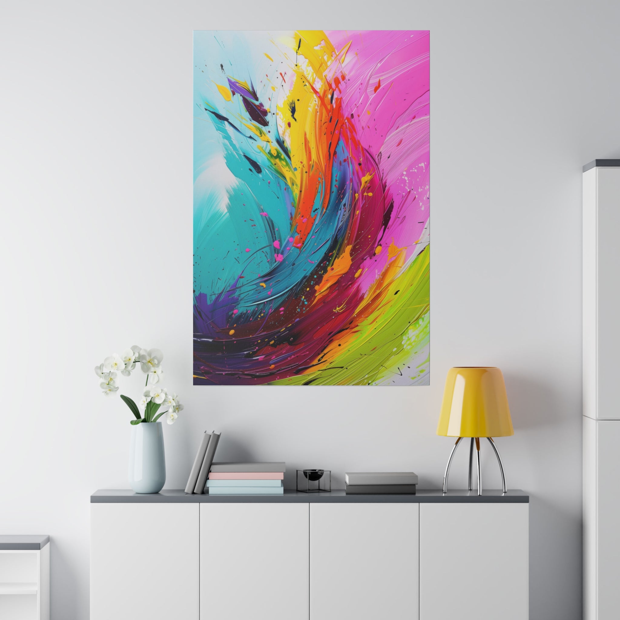 Paint Swirl - Abstract Wall Art - Vertical Canvas - WA233